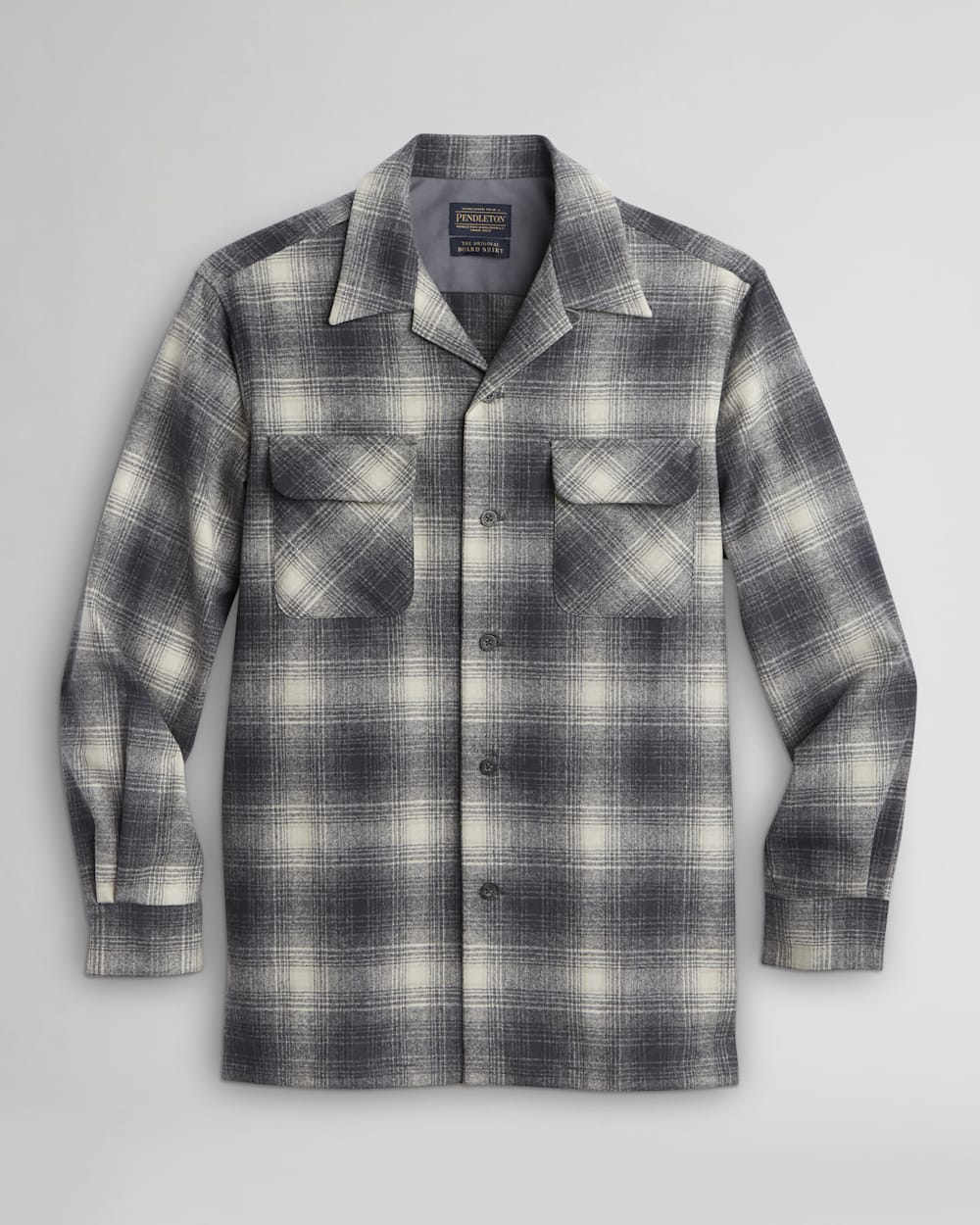 MEN'S PLAID BOARD SHIRT IN SLATE/WHITE PLAID image number 1
