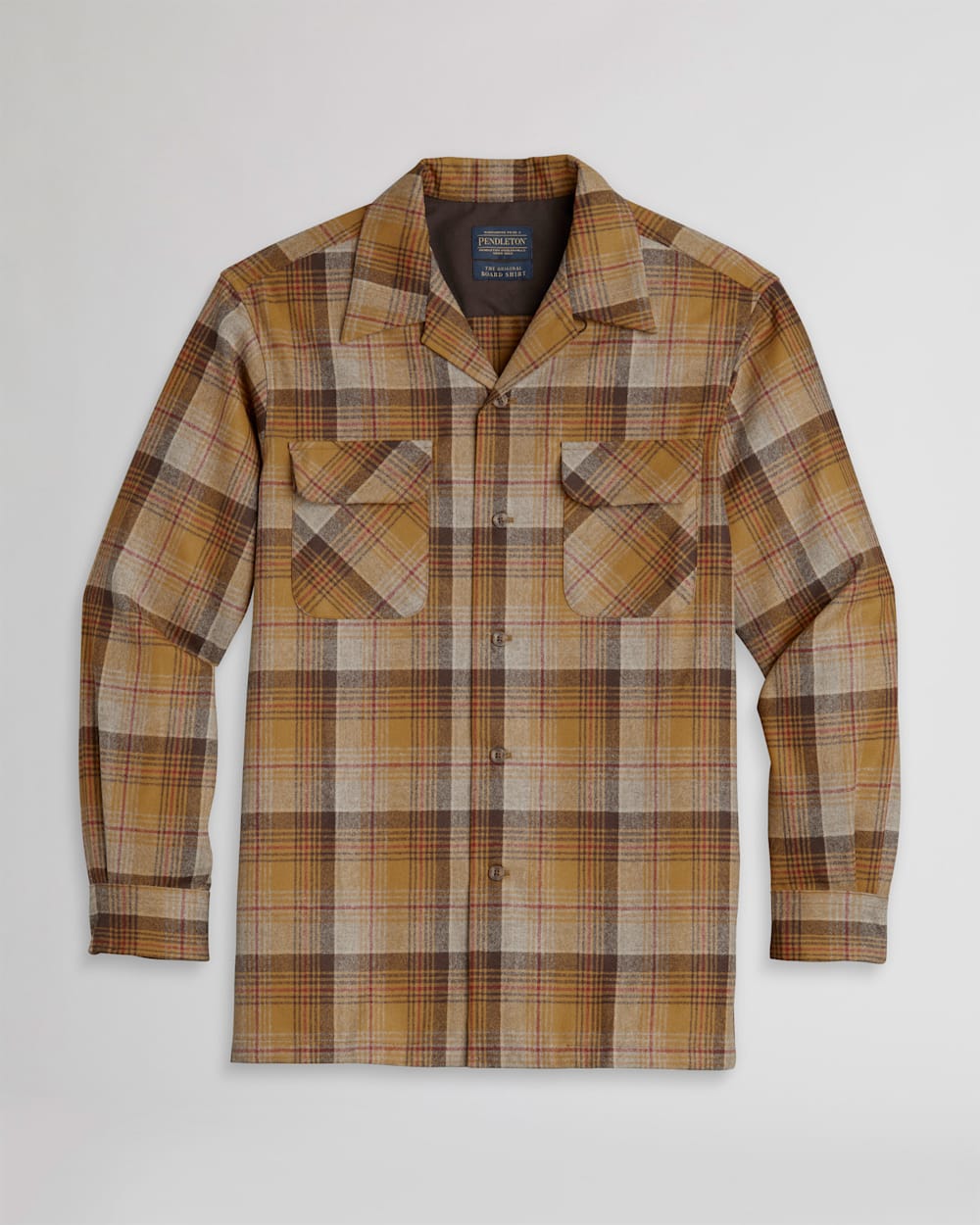 MEN'S PLAID BOARD SHIRT IN COPPER/RED OMBRE image number 1