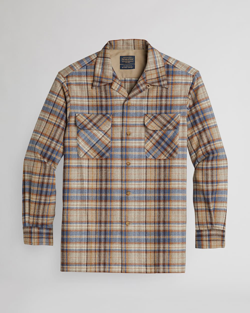 MEN'S PLAID BOARD SHIRT IN BROWN/BLUE/GOLD MULTI image number 1