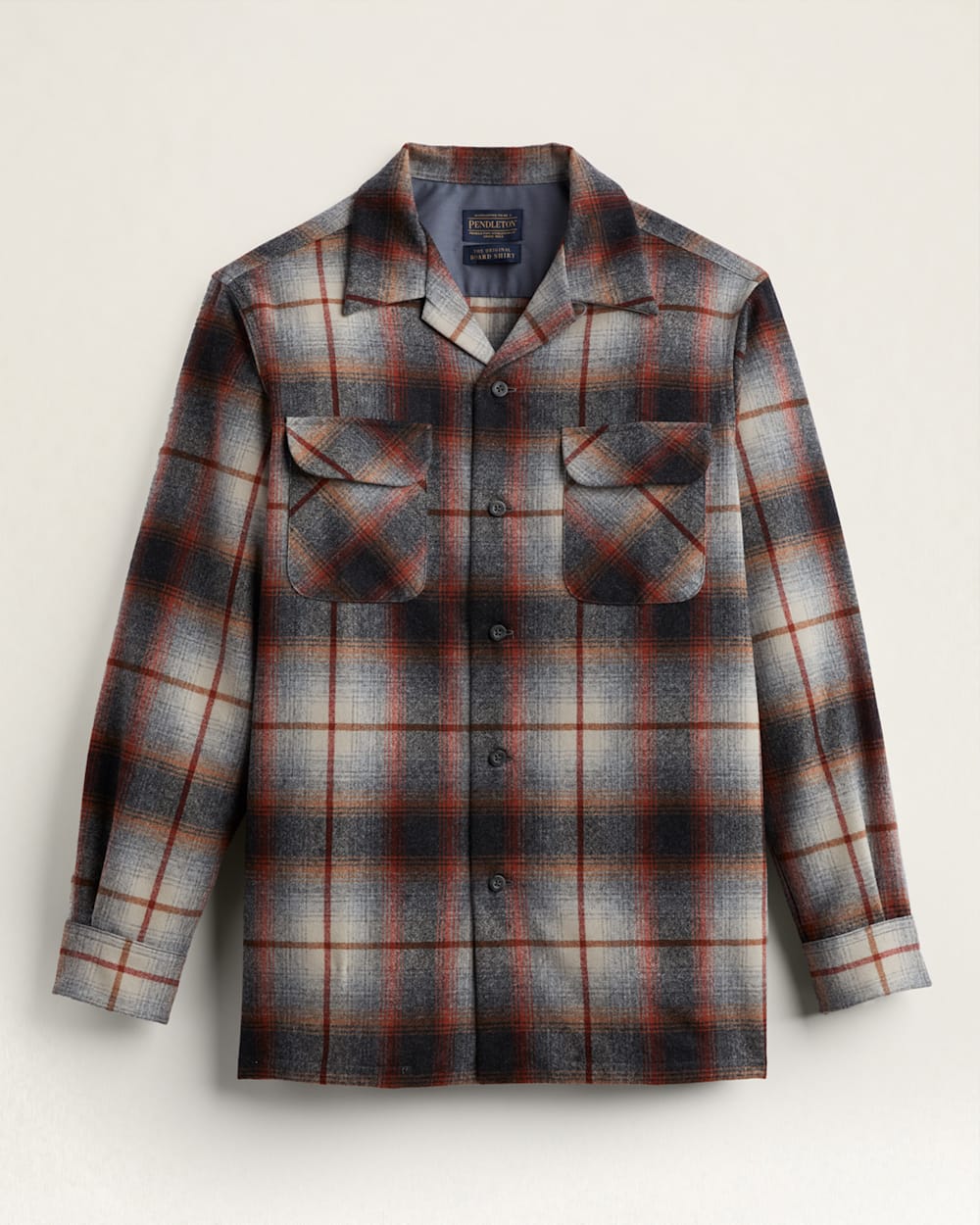 MEN'S PLAID BOARD SHIRT IN COPPER/GREY OMBRE image number 1