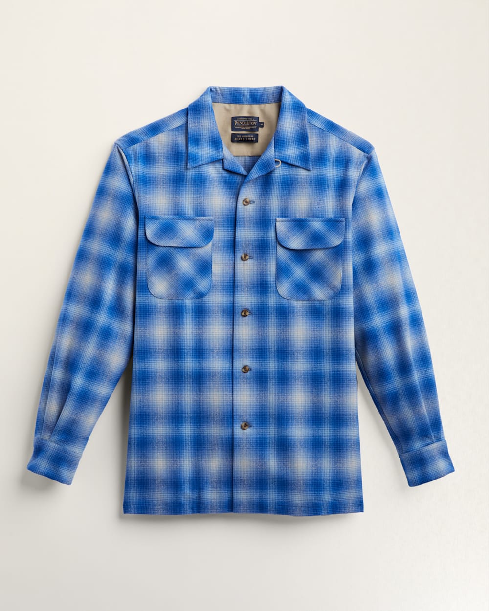 MEN'S PLAID BOARD SHIRT IN BLUE OMBRE image number 2