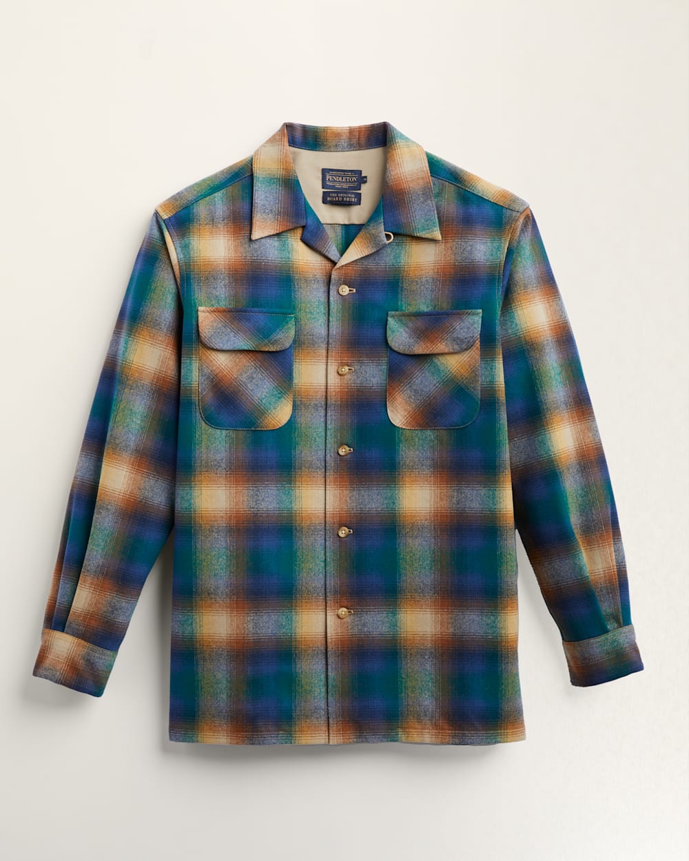 MEN'S PLAID BOARD SHIRT IN BLUE/BROWN MULTI OMBRE image number 1