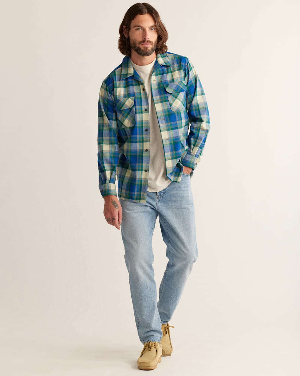 Mens plaid denim jeans hotsell