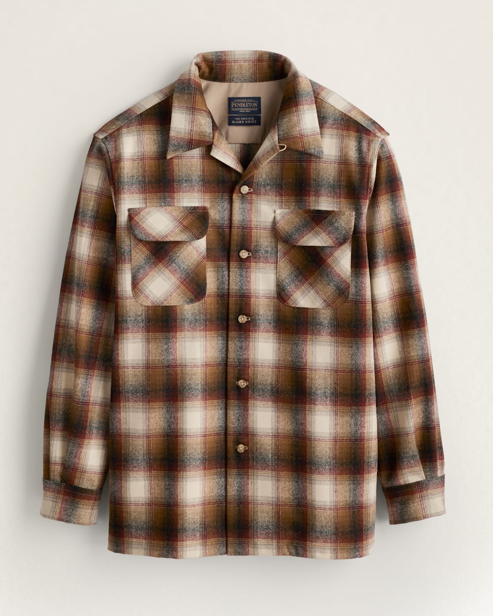 MEN'S PLAID BOARD SHIRT IN COPPER/BROWN OMBRE image number 1