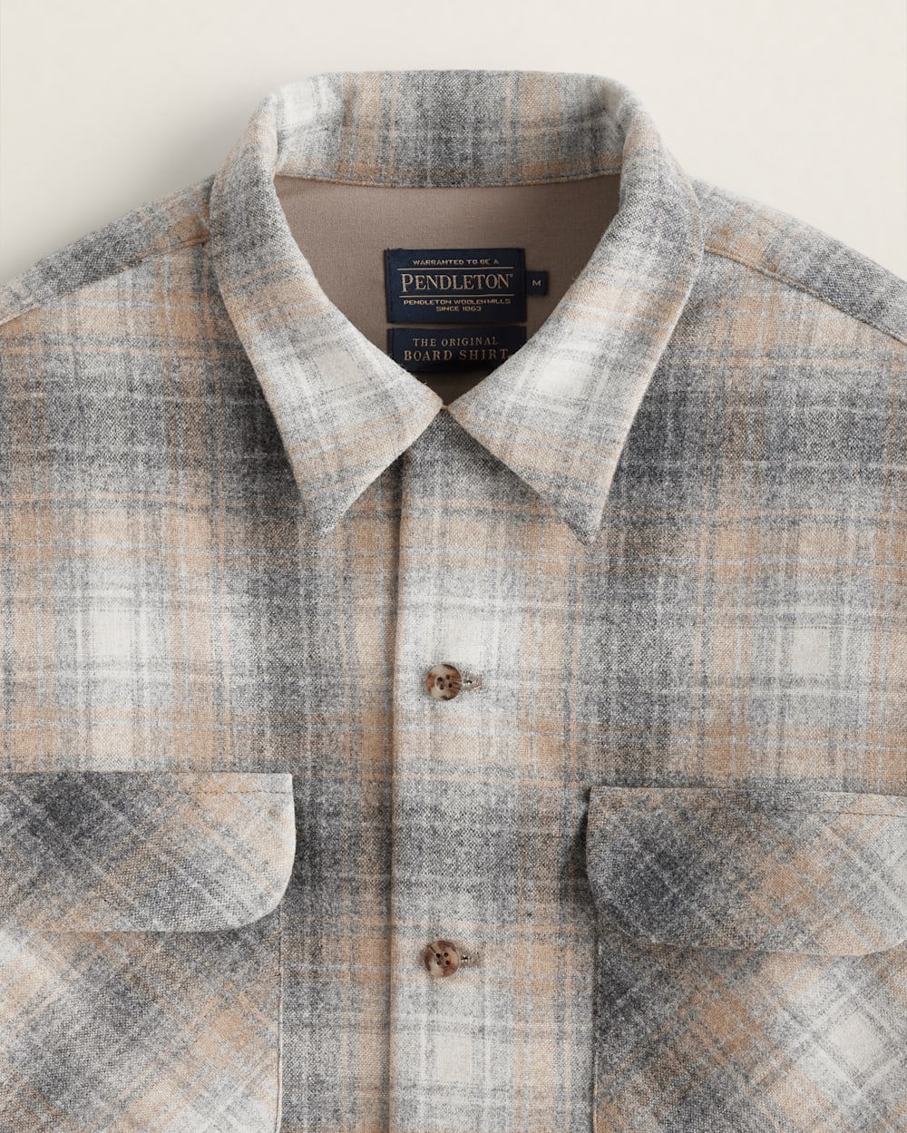 ALTERNATE VIEW OF MEN'S PLAID BOARD SHIRT IN GREY/TAN MIX PLAID image number 2