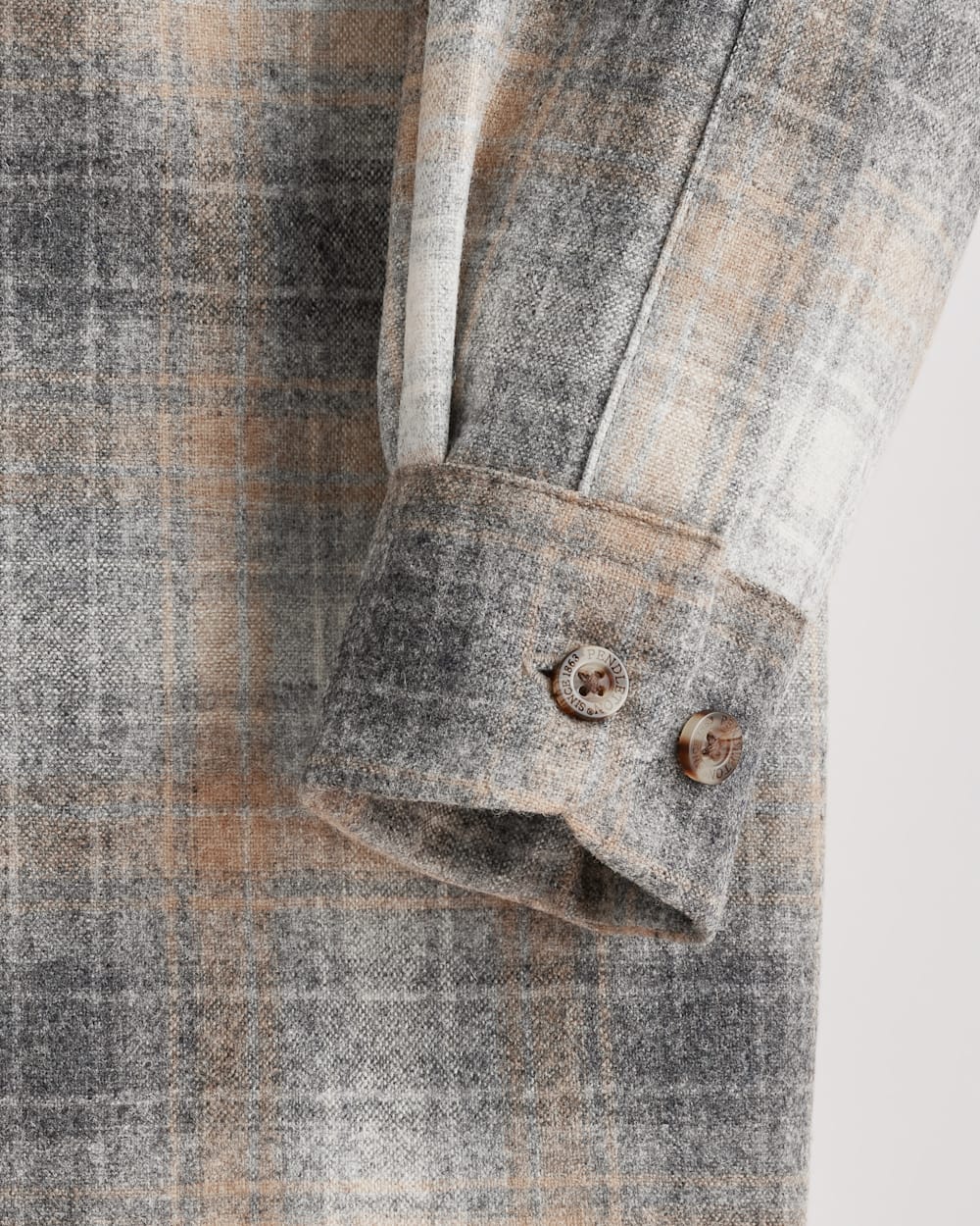 ALTERNATE VIEW OF MEN'S PLAID BOARD SHIRT IN GREY/TAN MIX PLAID image number 3