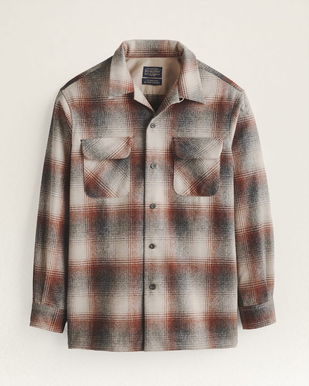 MEN'S PLAID BOARD SHIRT IN RED/GREY MIX PLAID image number 1