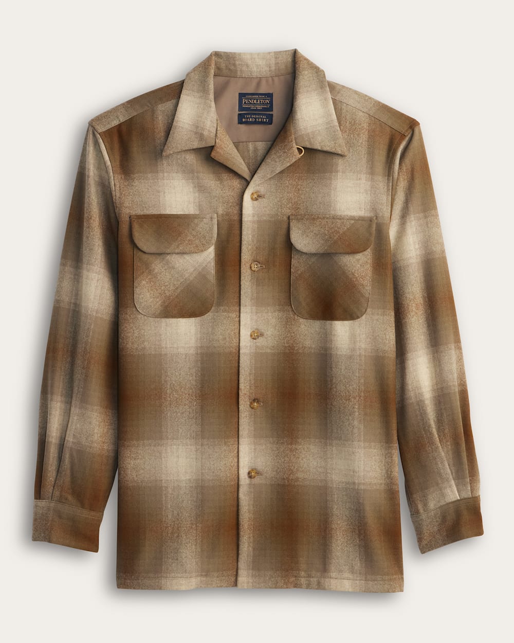 MEN'S PLAID BOARD SHIRT IN TAN MIX/OLIVE OMBRE image number 1