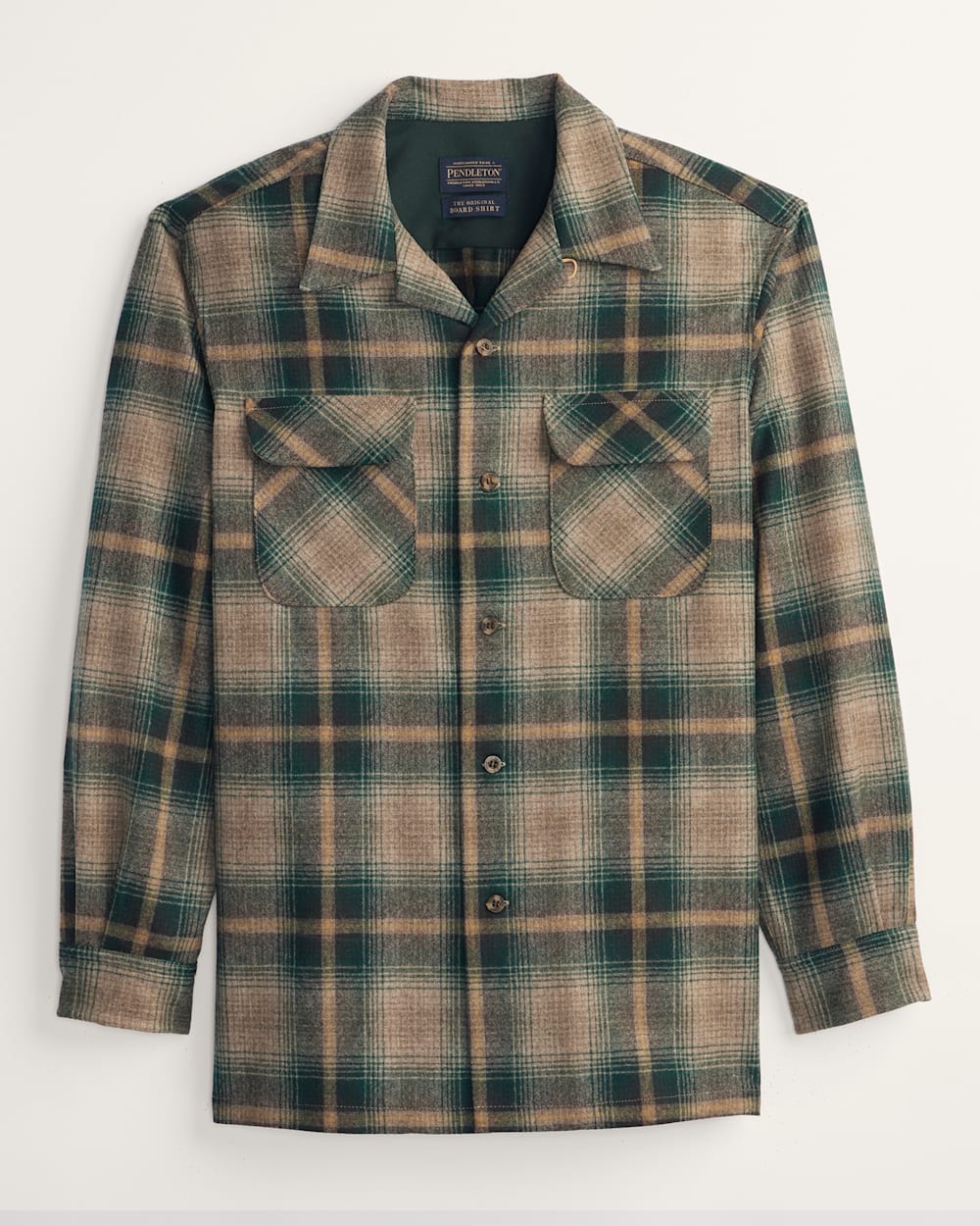 MEN'S PLAID BOARD SHIRT IN GREEN/BROWN OMBRE image number 1