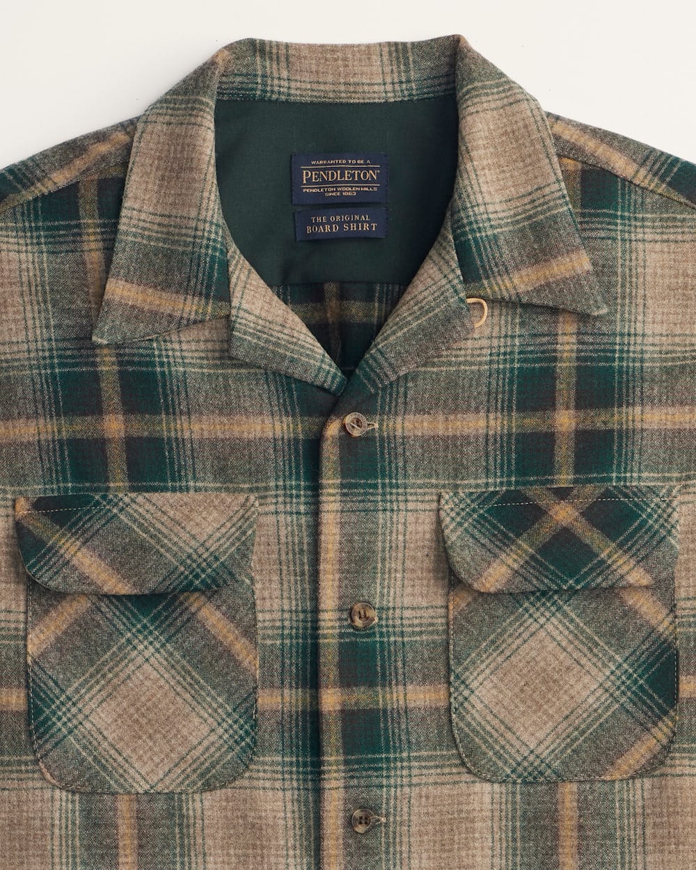 ALTERNATE VIEW OF MEN'S PLAID BOARD SHIRT IN GREEN/BROWN OMBRE image number 2