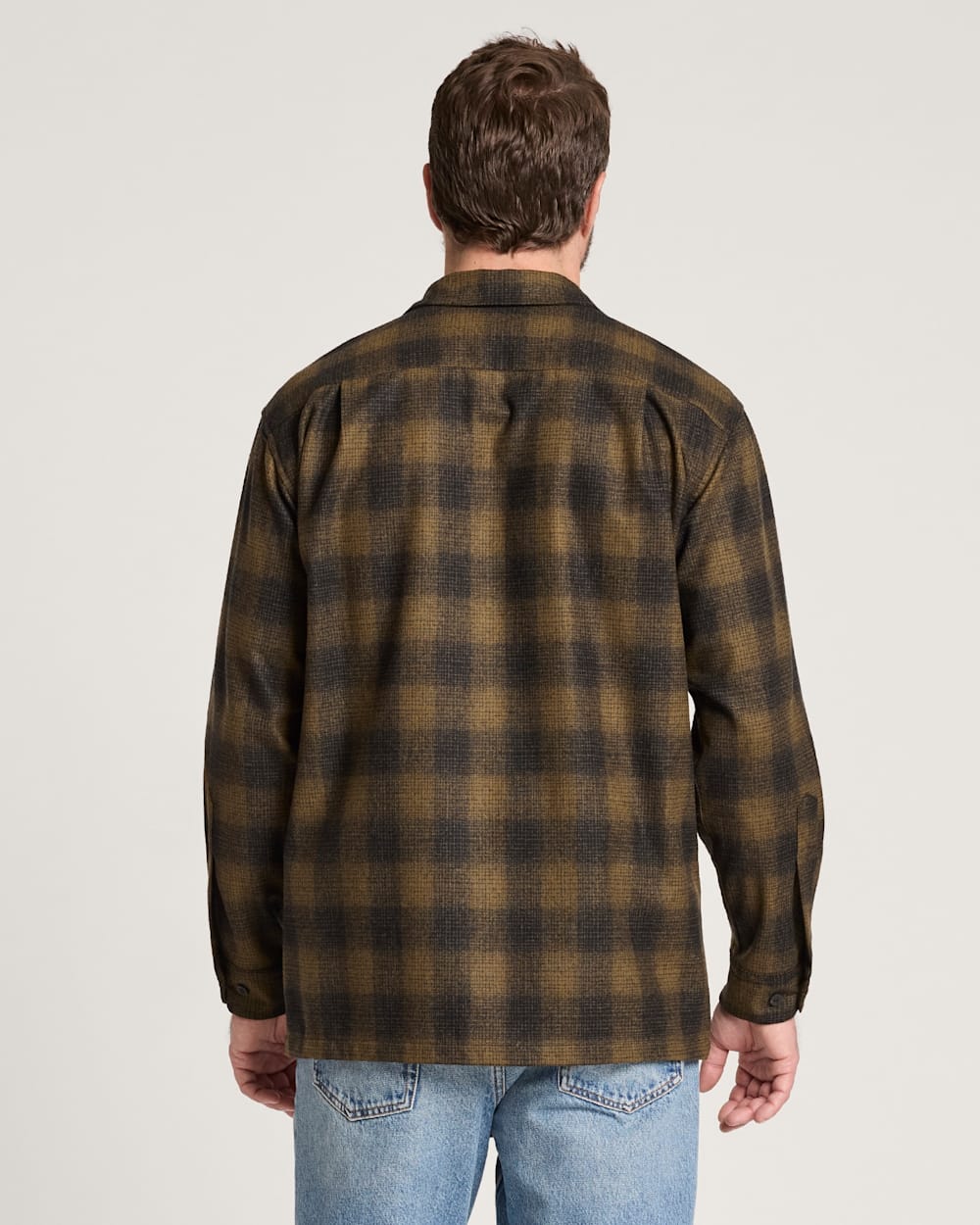 ALTERNATE VIEW OF MEN'S PLAID BOARD SHIRT IN OLIVE SHADOW PLAID image number 2
