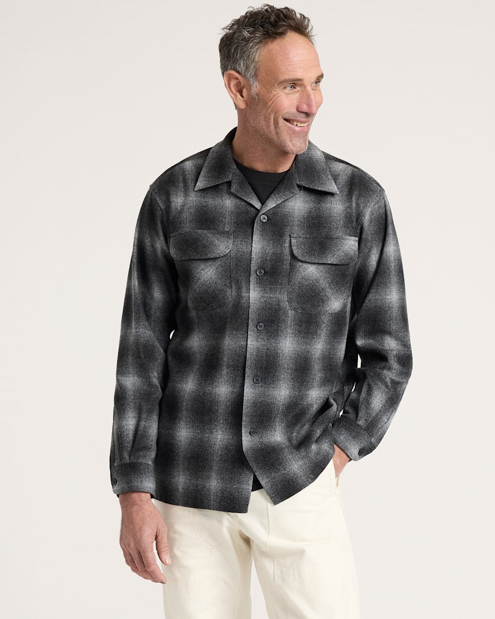 PLAID BOARD SHIRT IN OXFORD MIX OMBRE image number 1