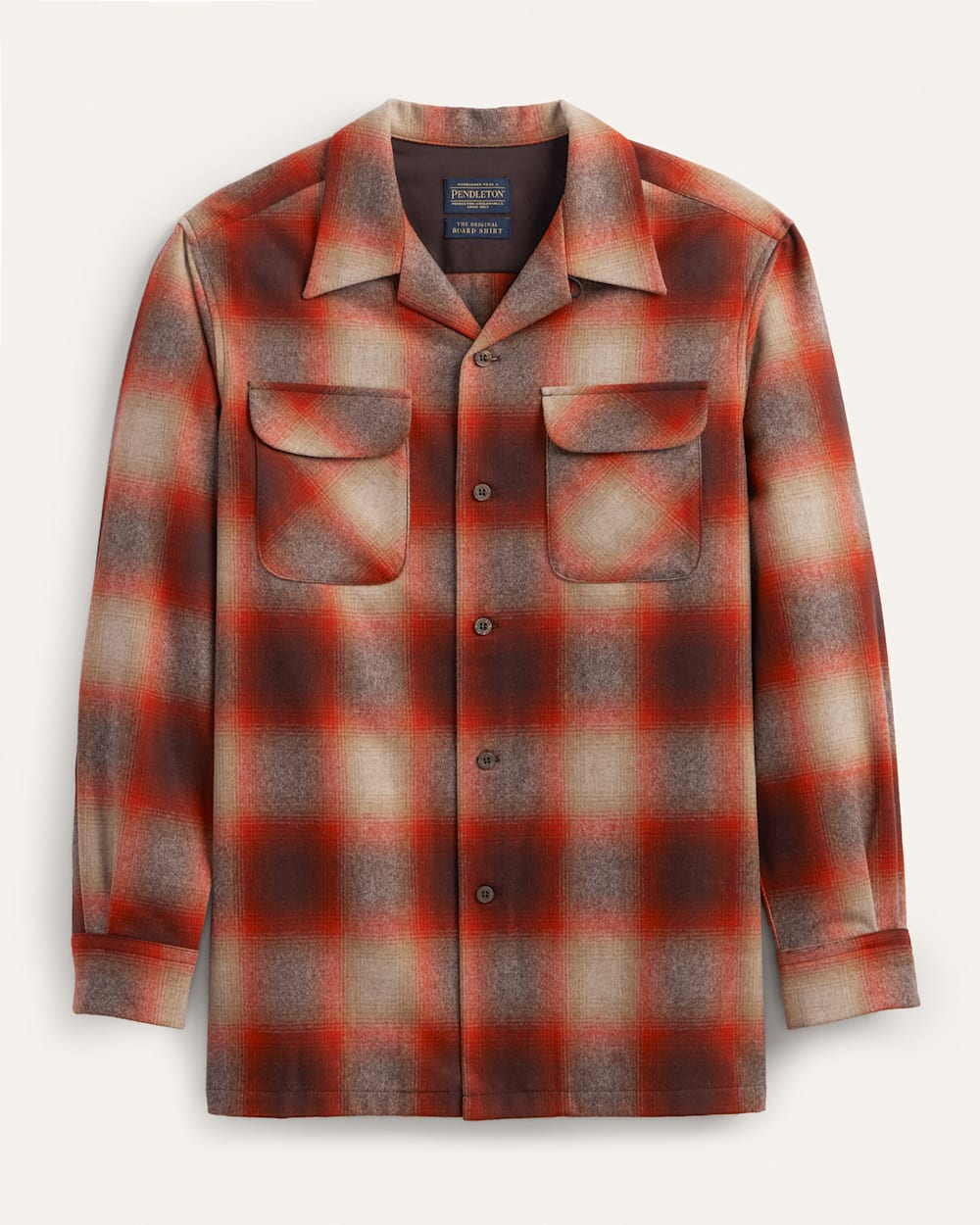 MEN'S PLAID BOARD SHIRT IN RED/TAN MIX OMBRE image number 1
