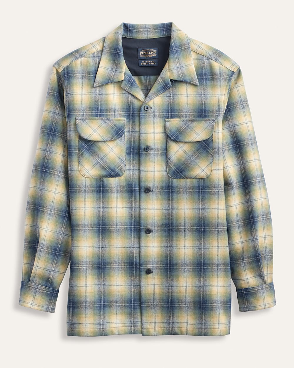 MEN'S PLAID BOARD SHIRT IN BLUE/GREEN OMBRE image number 1