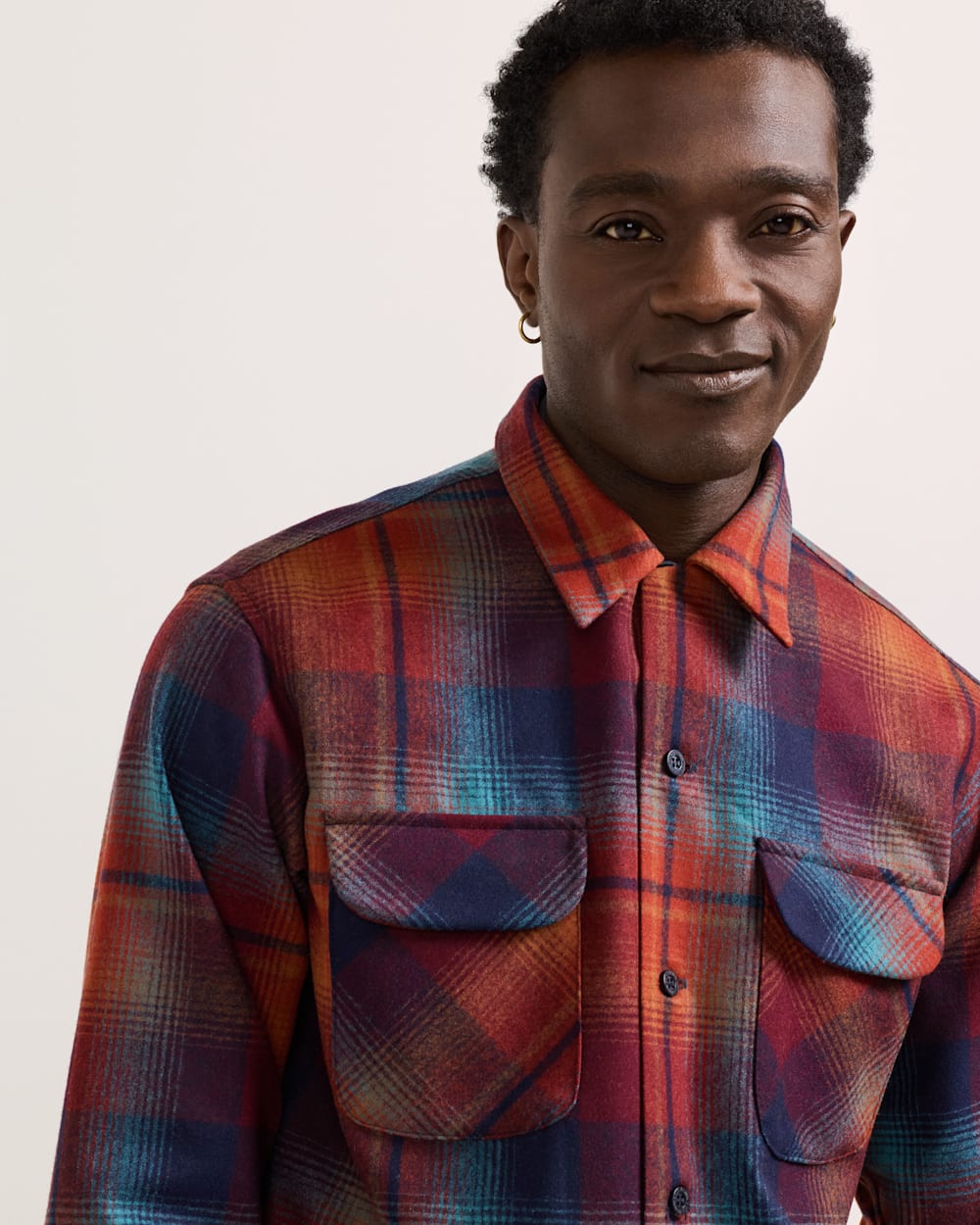 ALTERNATE VIEW OF MEN'S PLAID BOARD SHIRT IN MAROON/TEAL image number 2