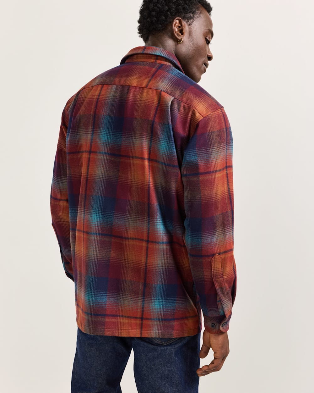 ALTERNATE VIEW OF MEN'S PLAID BOARD SHIRT IN MAROON/TEAL image number 4