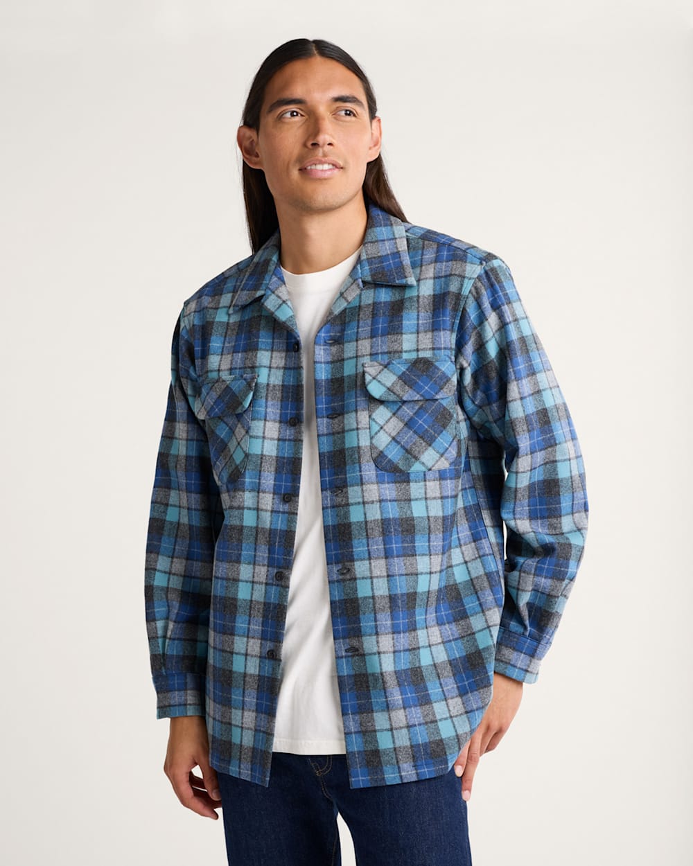 Plaid button up jacket shop