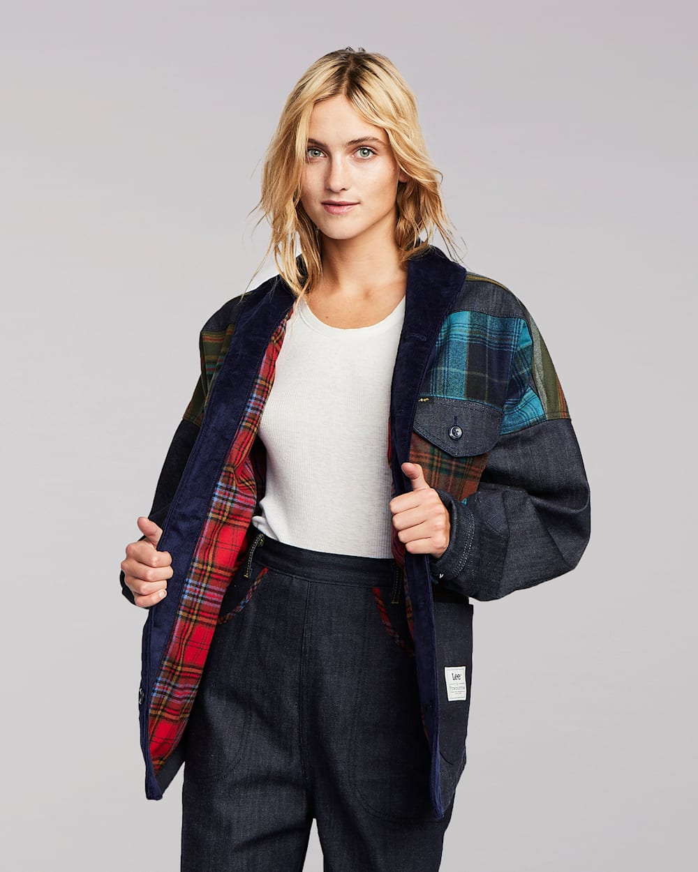 ALTERNATE VIEW OF LEE X PENDLETON PATCHWORK CHORE JACKET IN PATCHWORK image number 3