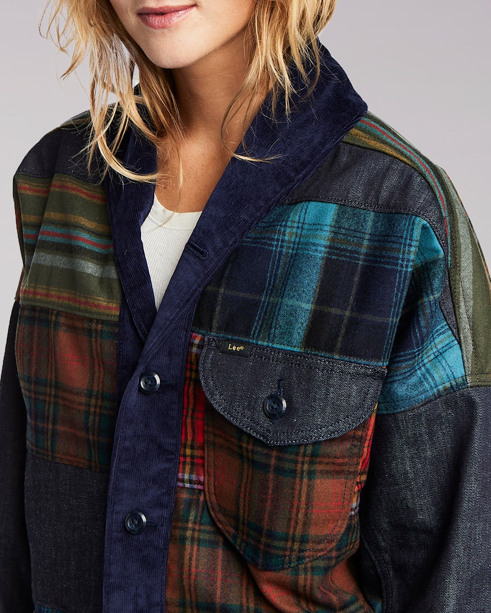ALTERNATE VIEW OF LEE X PENDLETON PATCHWORK CHORE JACKET IN PATCHWORK image number 4