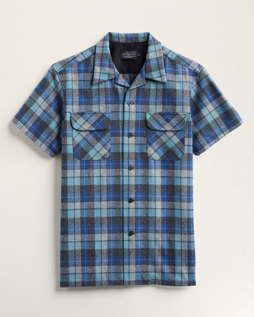 MEN'S PLAID SHORT-SLEEVE BOARD SHIRT IN BLUE ORIGINAL SURF PLAID image number 5