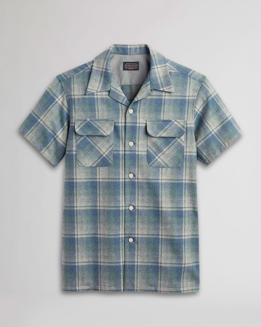 ALTERNATE VIEW OF MEN'S PLAID SHORT-SLEEVE BOARD SHIRT IN BLUE MIX PLAID image number 6