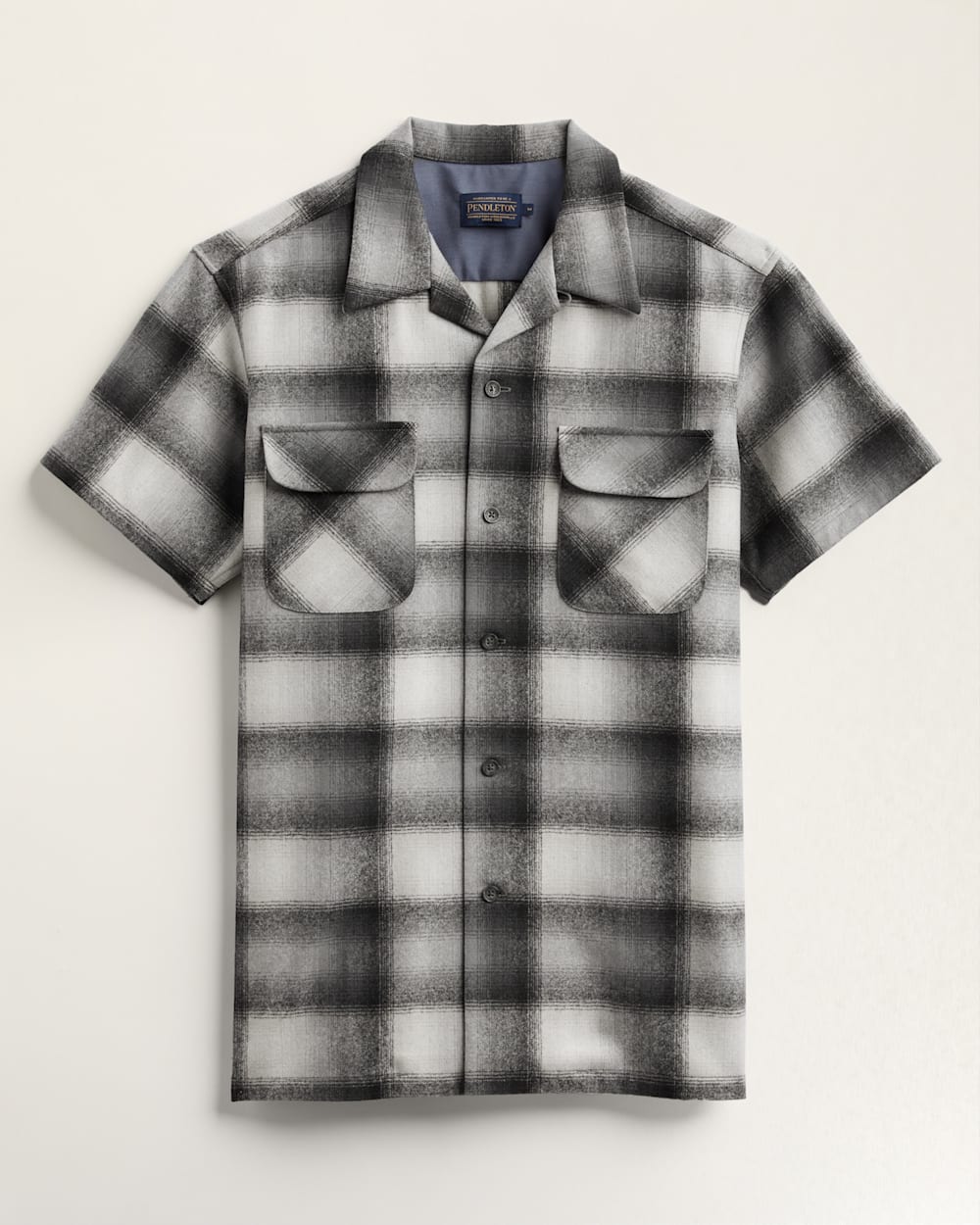 MEN'S PLAID SHORT-SLEEVE BOARD SHIRT IN TAN/SLATE OMBRE image number 1