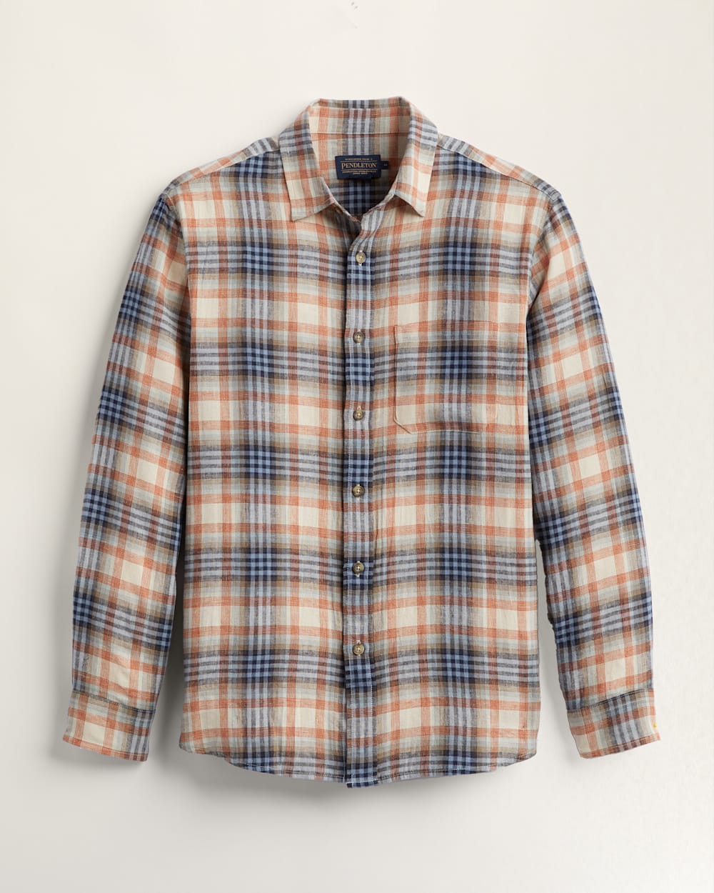 MEN'S LONG-SLEEVE DAWSON LINEN SHIRT IN RUST/GRAPHITE/STONE PLAID image number 4