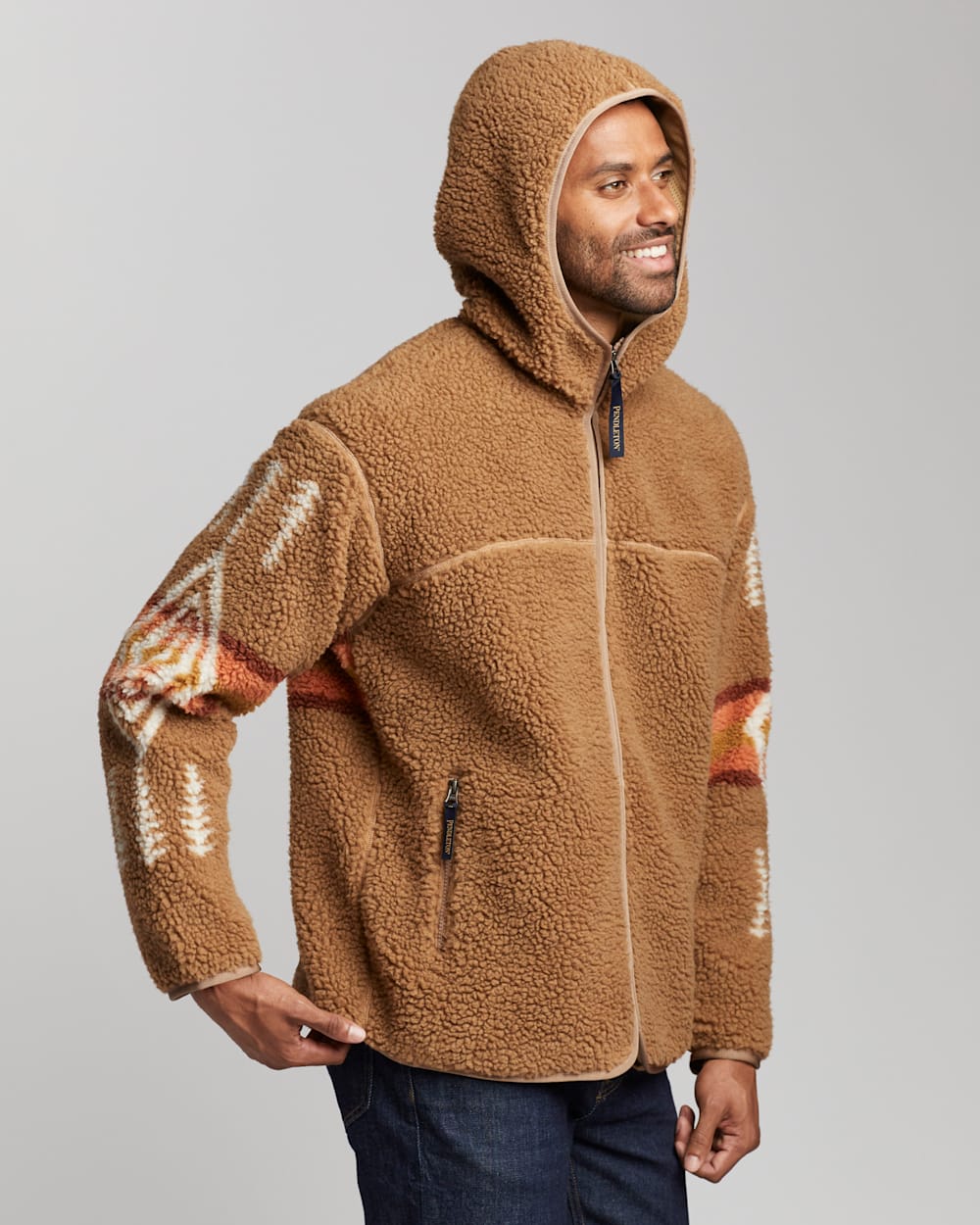 ALTERNATE VIEW OF LIMITED EDITION BOA FLEECE HOODIE IN CAMEL HARDING image number 2