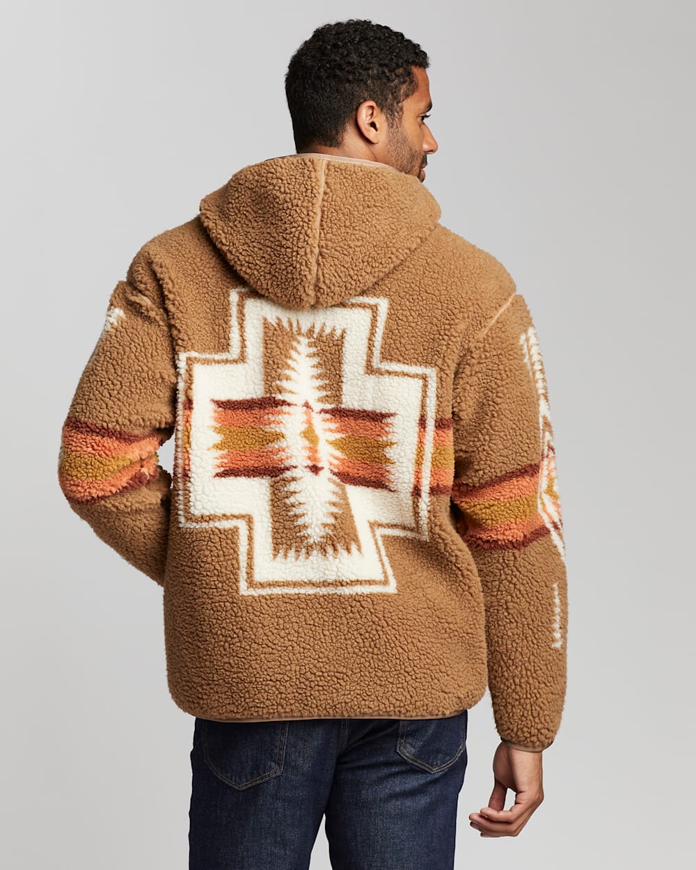 ALTERNATE VIEW OF LIMITED EDITION BOA FLEECE HOODIE IN CAMEL HARDING image number 3