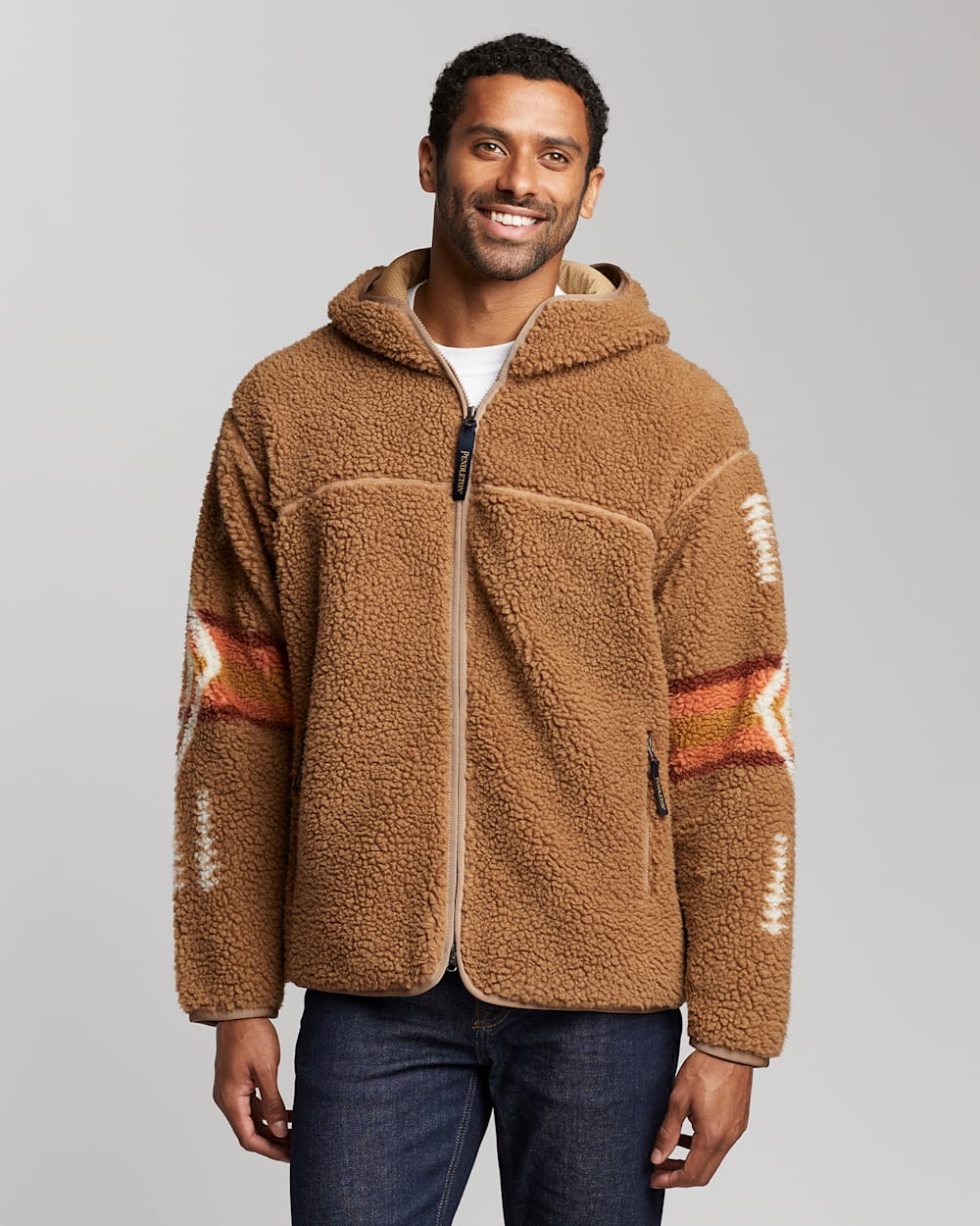 ALTERNATE VIEW OF LIMITED EDITION BOA FLEECE HOODIE IN CAMEL HARDING image number 5