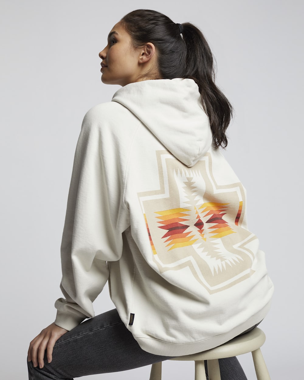 ALTERNATE VIEW OF LIMITED EDITION HOODIE IN IVORY HARDING image number 4