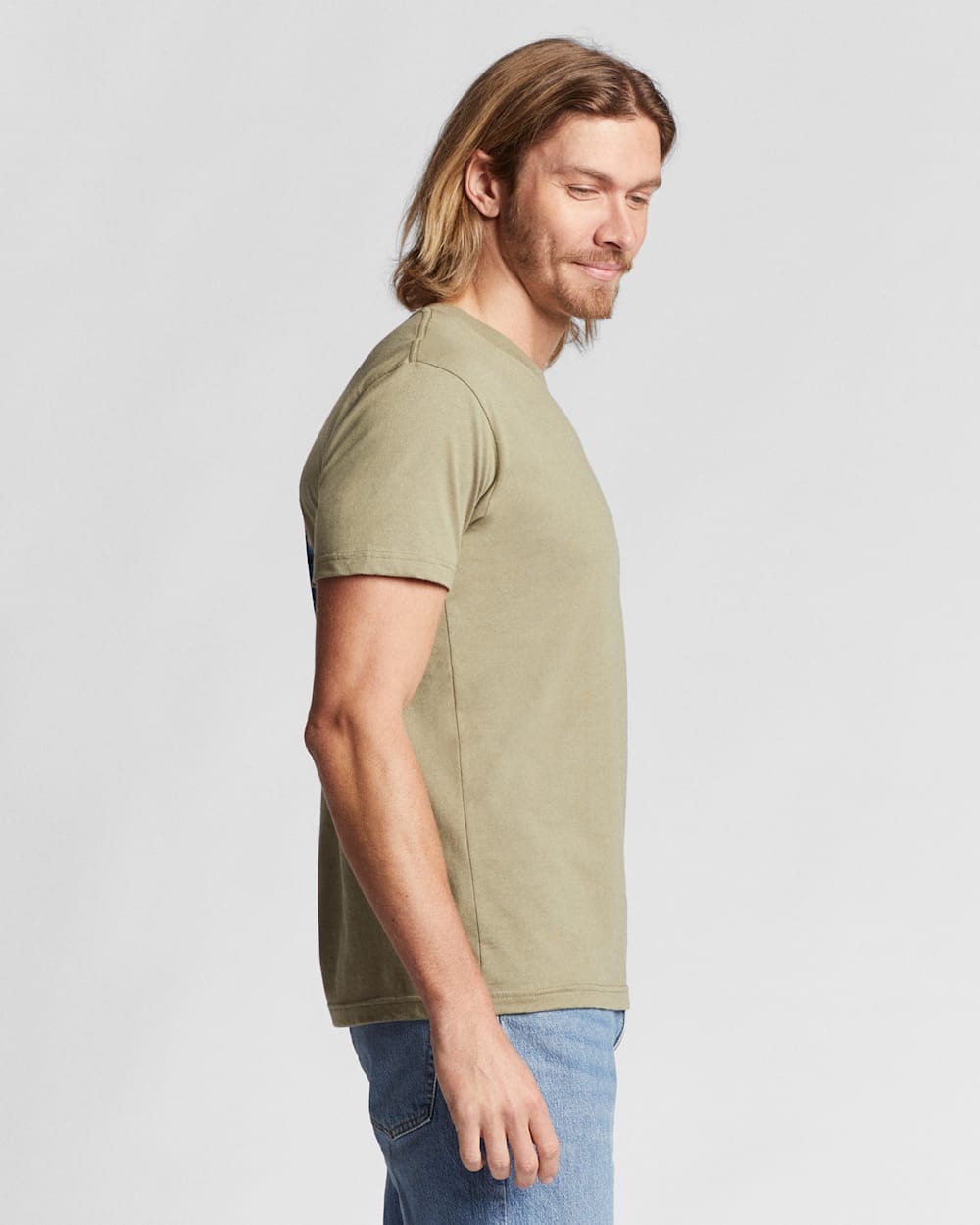 ALTERNATE VIEW OF MEN'S BISON HEAD GRAPHIC TEE IN LIGHT OLIVE/MULTI image number 3