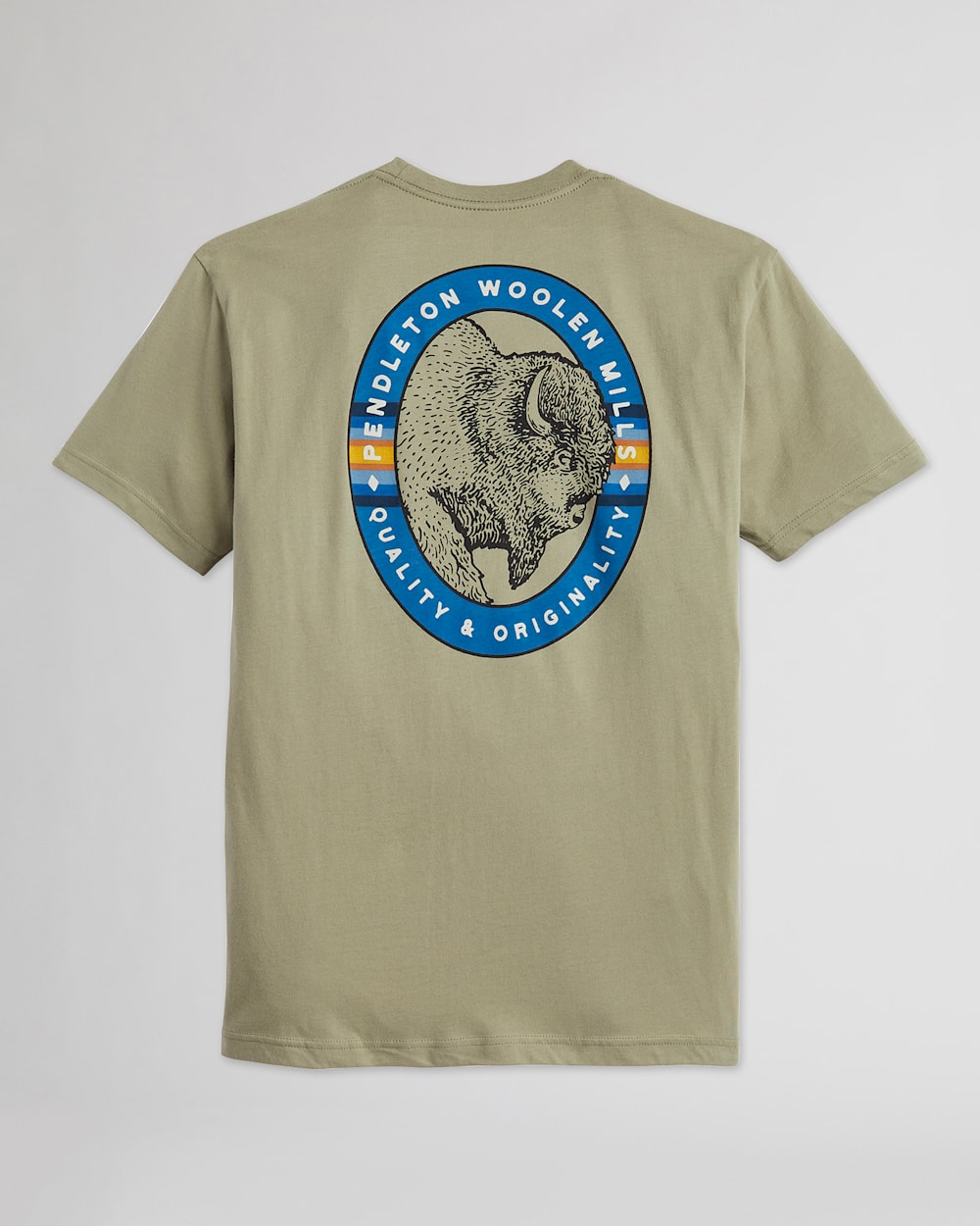 ALTERNATE VIEW OF MEN'S BISON HEAD GRAPHIC TEE IN LIGHT OLIVE/MULTI image number 7