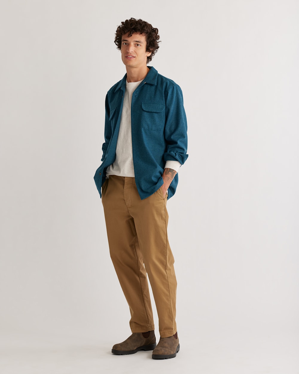 MEN'S BOARD SHIRT IN BLUE MIX SOLID image number 1