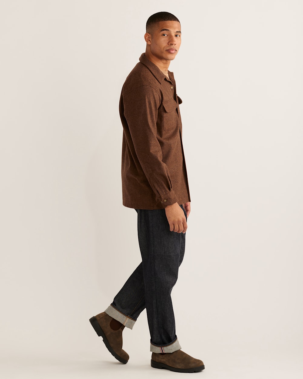 ALTERNATE VIEW OF MEN'S BOARD SHIRT IN RUST image number 2