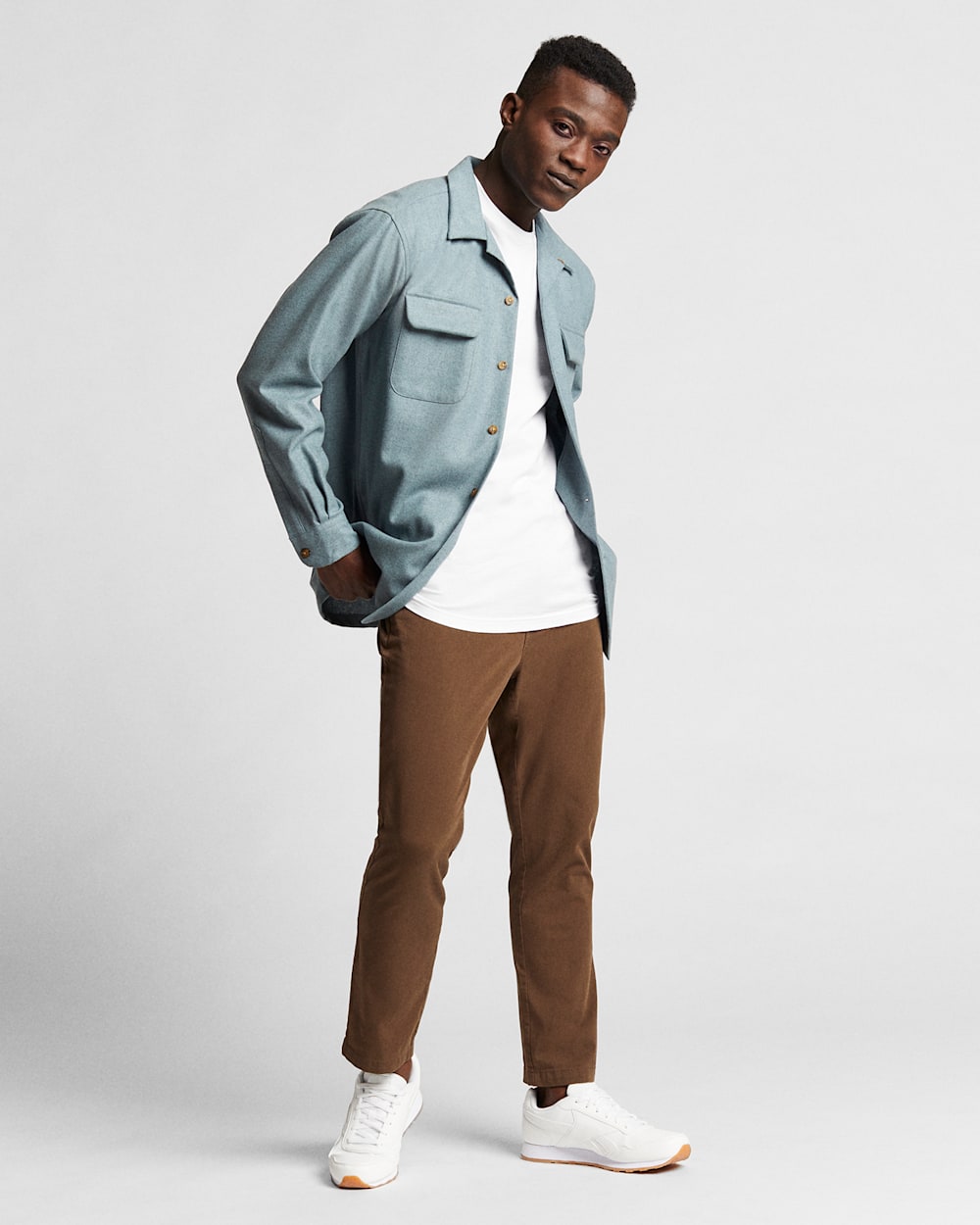 MEN'S SOLID BOARD SHIRT IN BLUE image number 1