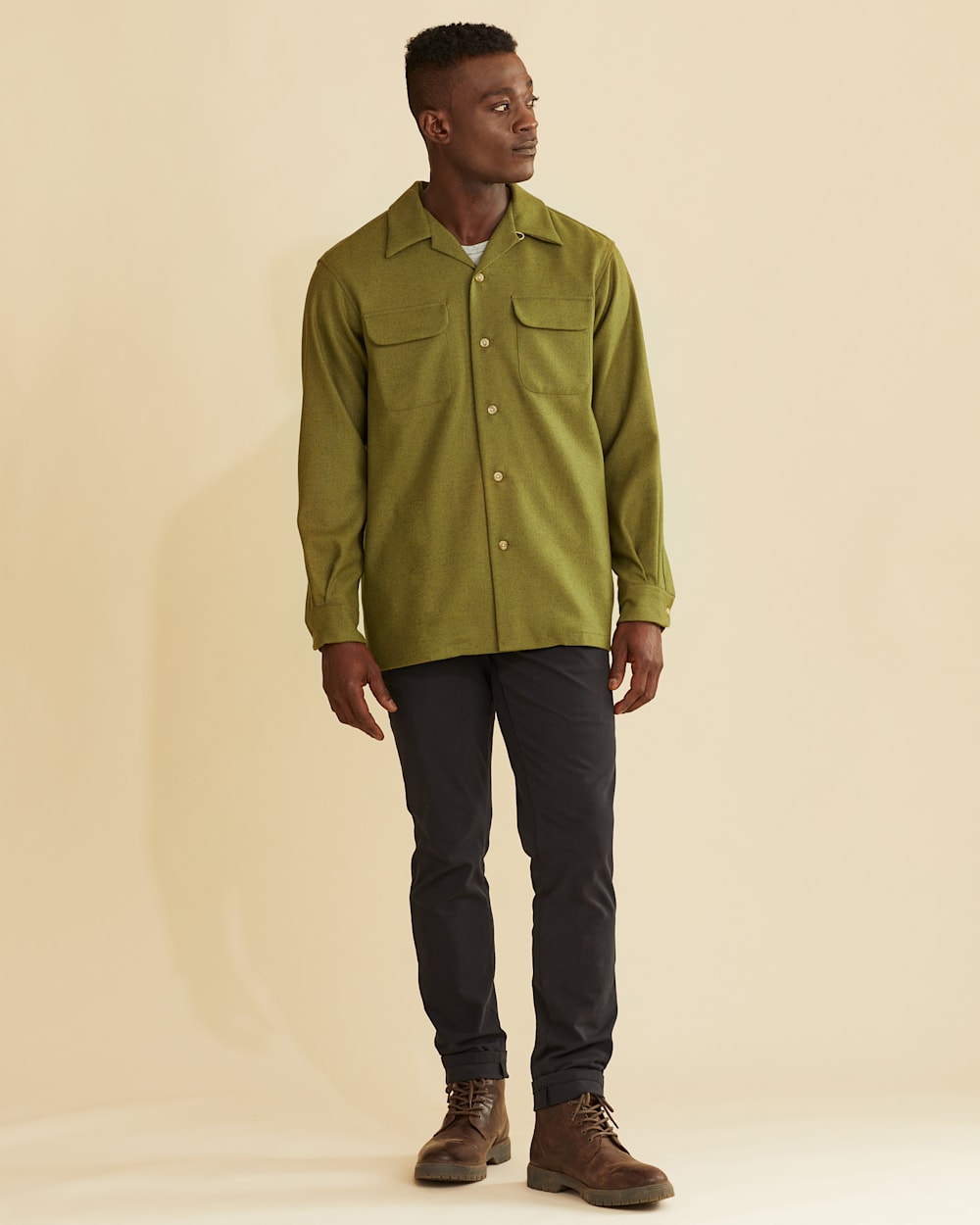 ALTERNATE VIEW OF MEN'S BOARD SHIRT IN OLIVE GREEN image number 5
