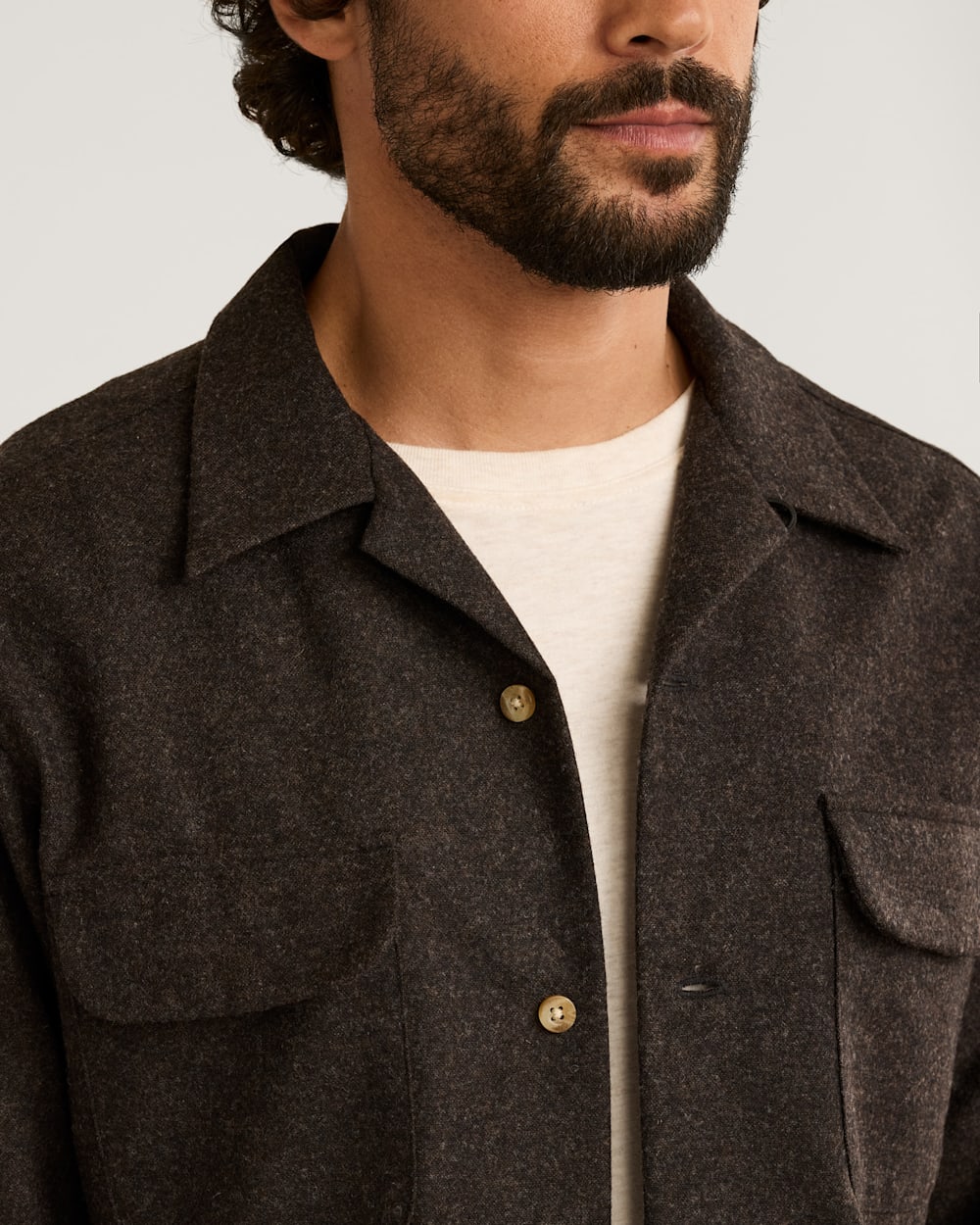 ALTERNATE VIEW OF MEN'S BOARD SHIRT IN BLACK/BROWN MIX image number 4