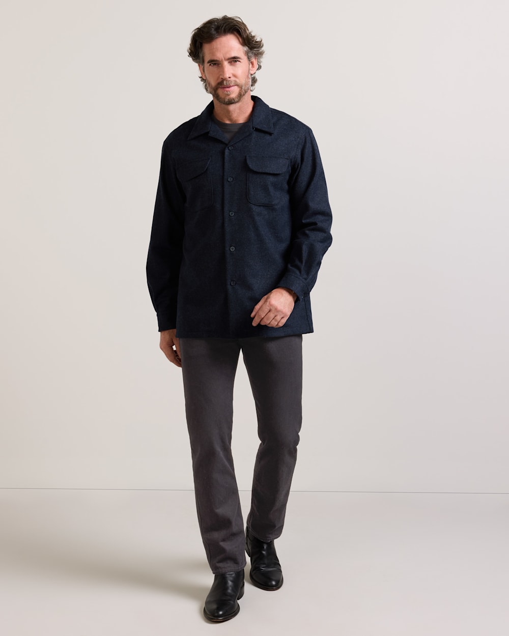 ALTERNATE VIEW OF MEN'S BOARD SHIRT IN NAVY/BLACK MIX image number 5
