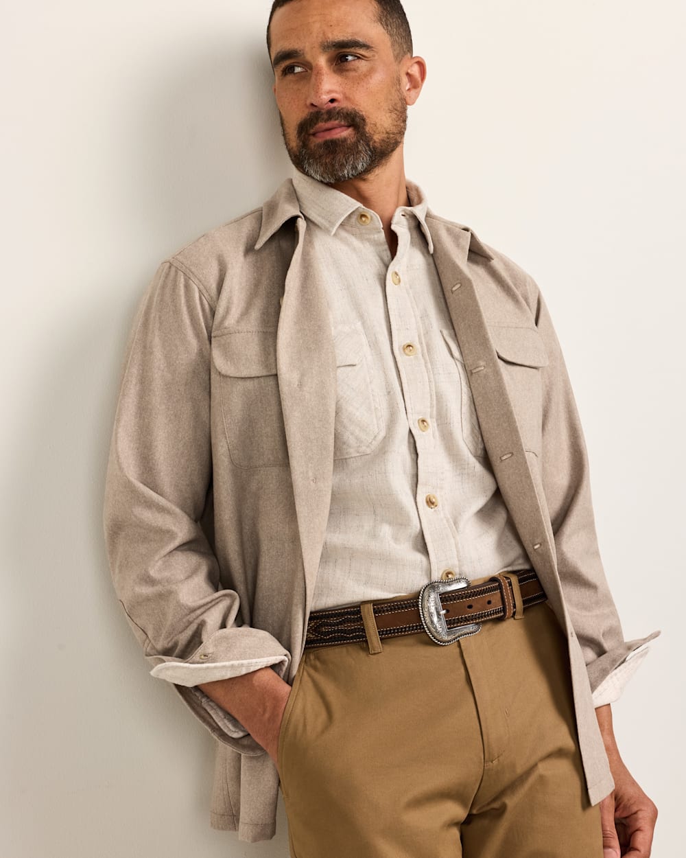 ALTERNATE VIEW OF MEN'S BOARD SHIRT IN NATURAL MIX image number 2