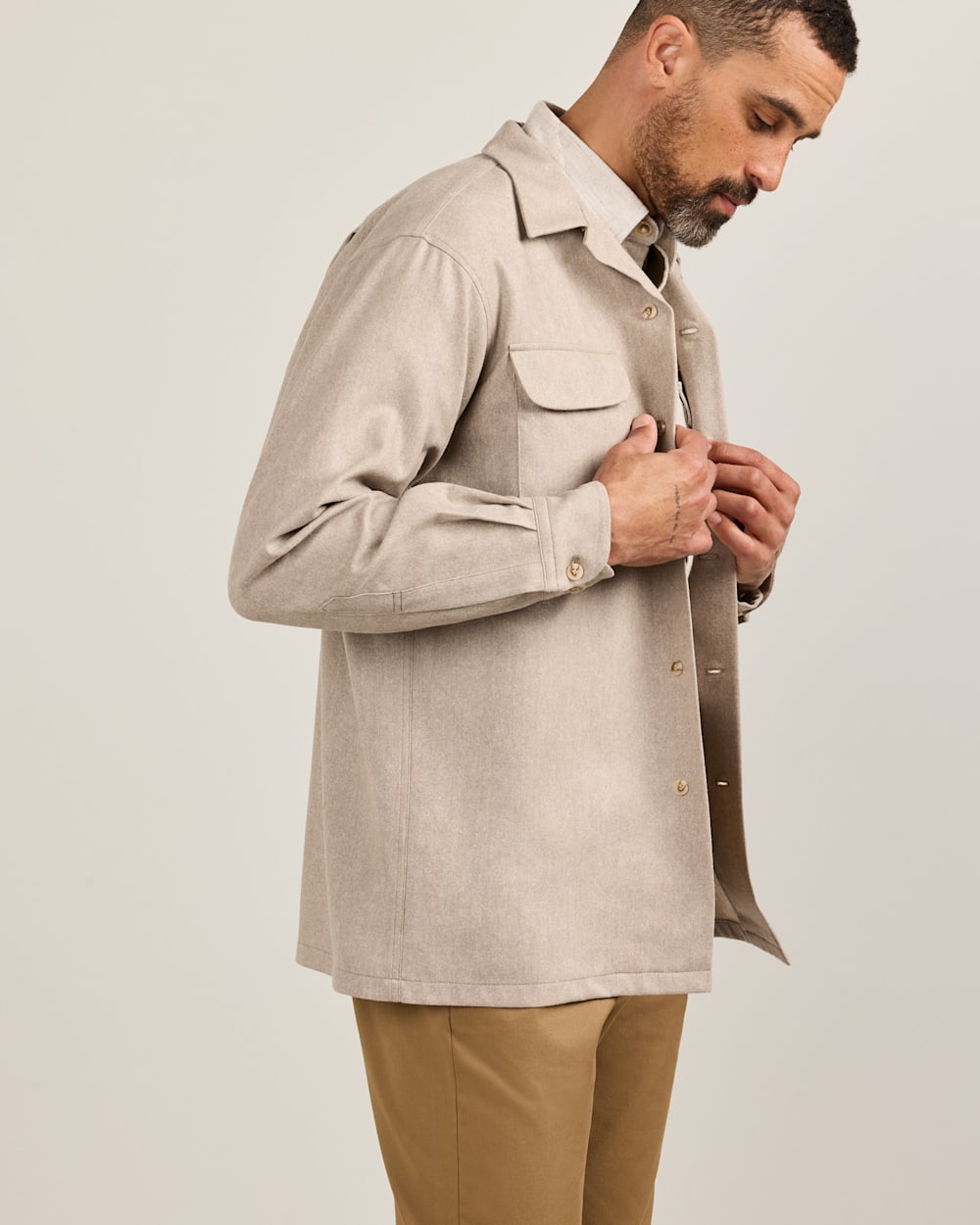 ALTERNATE VIEW OF MEN'S BOARD SHIRT IN NATURAL MIX image number 3