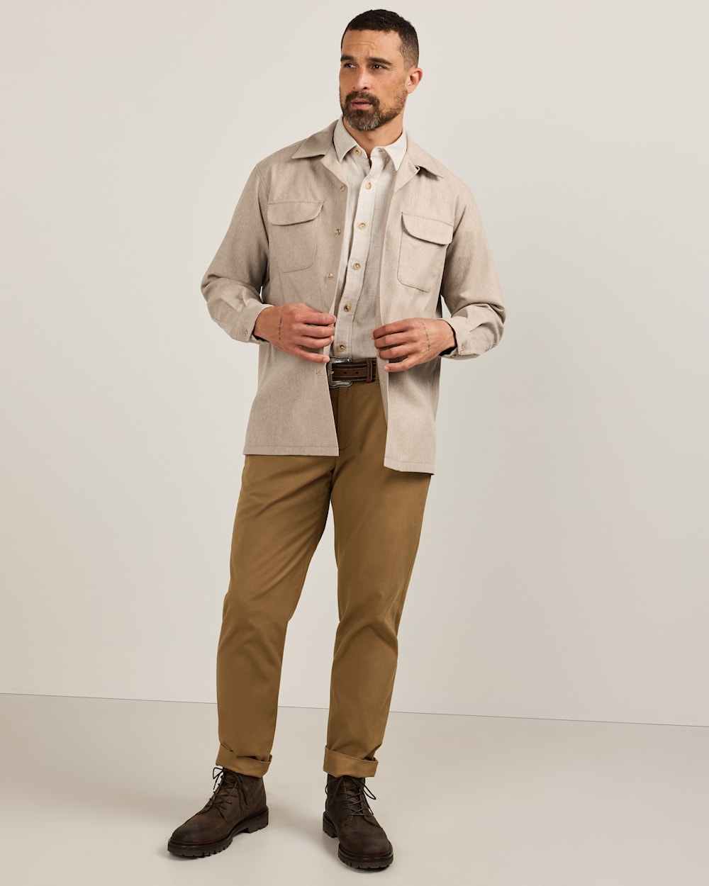 ALTERNATE VIEW OF MEN'S BOARD SHIRT IN NATURAL MIX image number 6