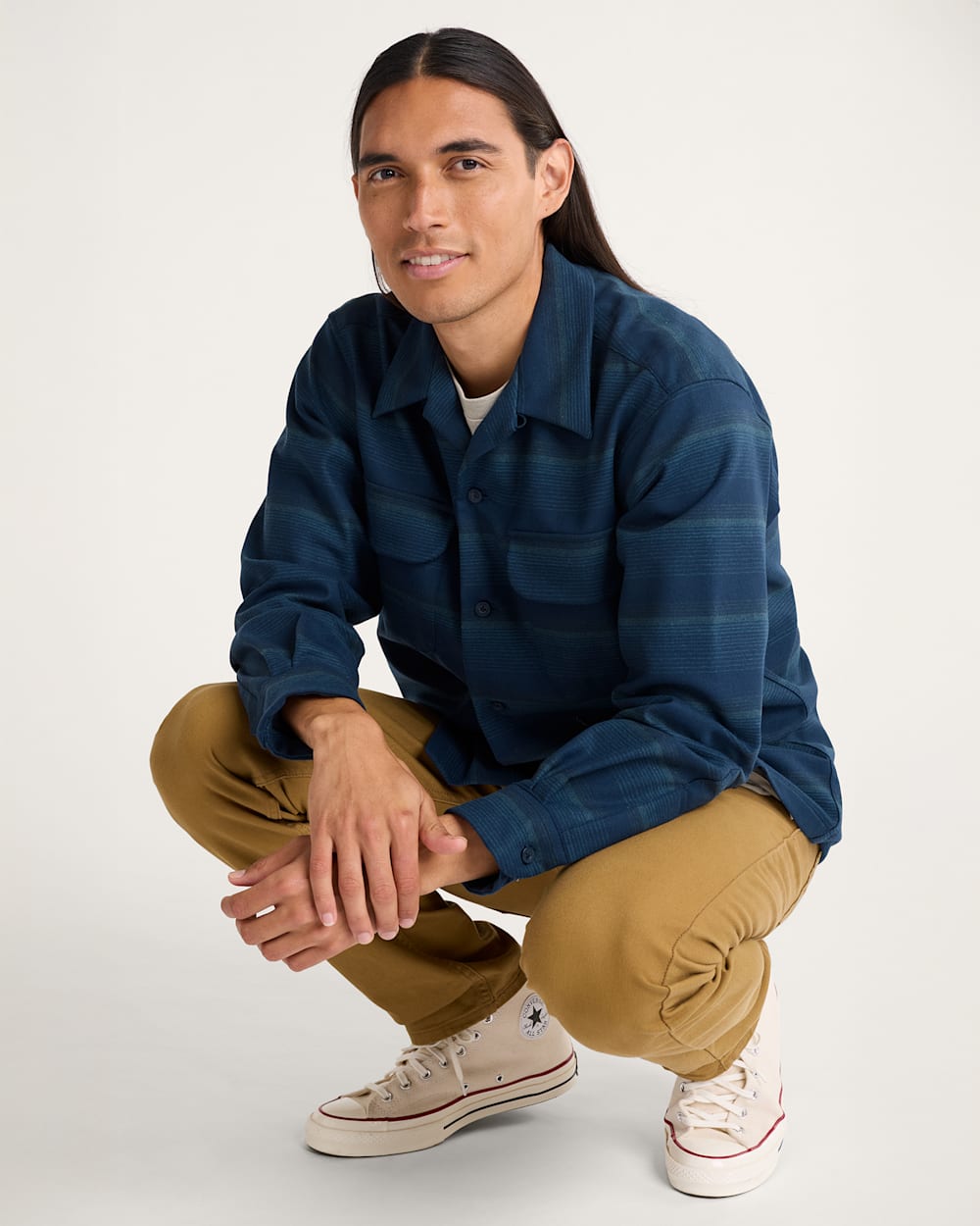 MEN'S STRIPE BOARD SHIRT IN BLUE STRIPE image number 1