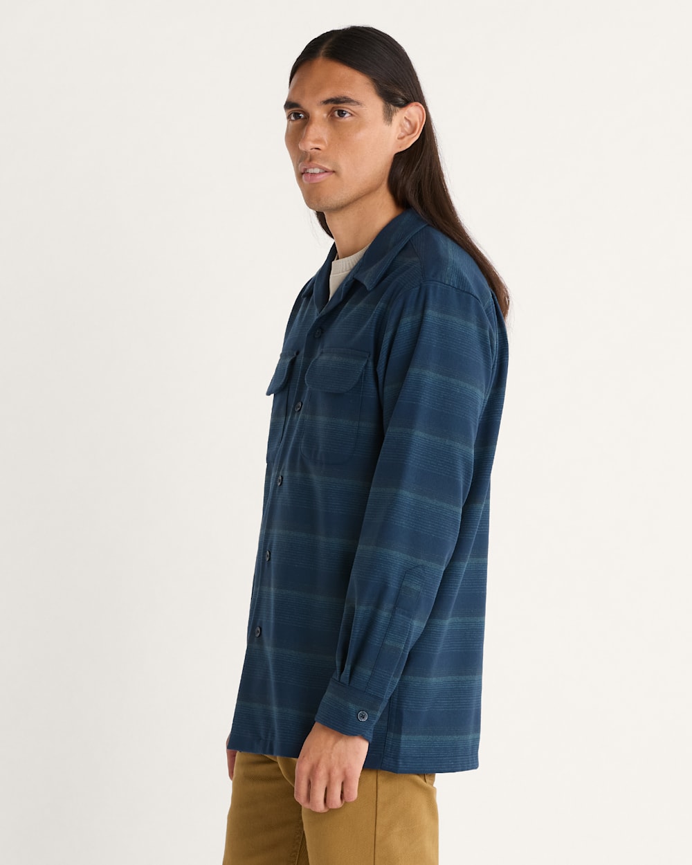 ALTERNATE VIEW OF MEN'S STRIPE BOARD SHIRT IN BLUE STRIPE image number 3