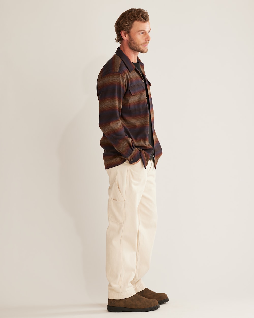 ALTERNATE VIEW OF MEN'S STRIPE BOARD SHIRT IN BROWN OMBRE MULTI image number 3