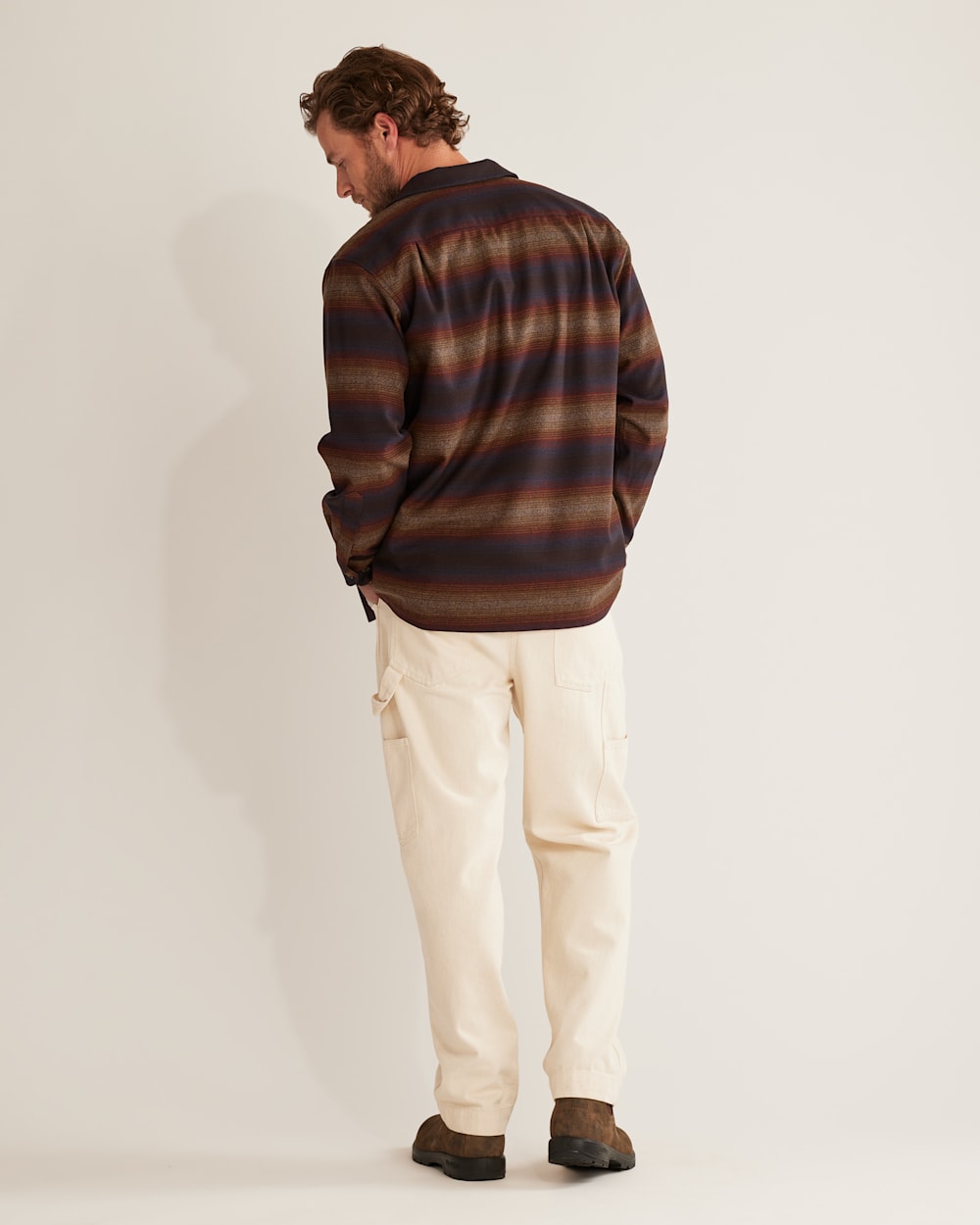 ALTERNATE VIEW OF MEN'S STRIPE BOARD SHIRT IN BROWN OMBRE MULTI image number 4