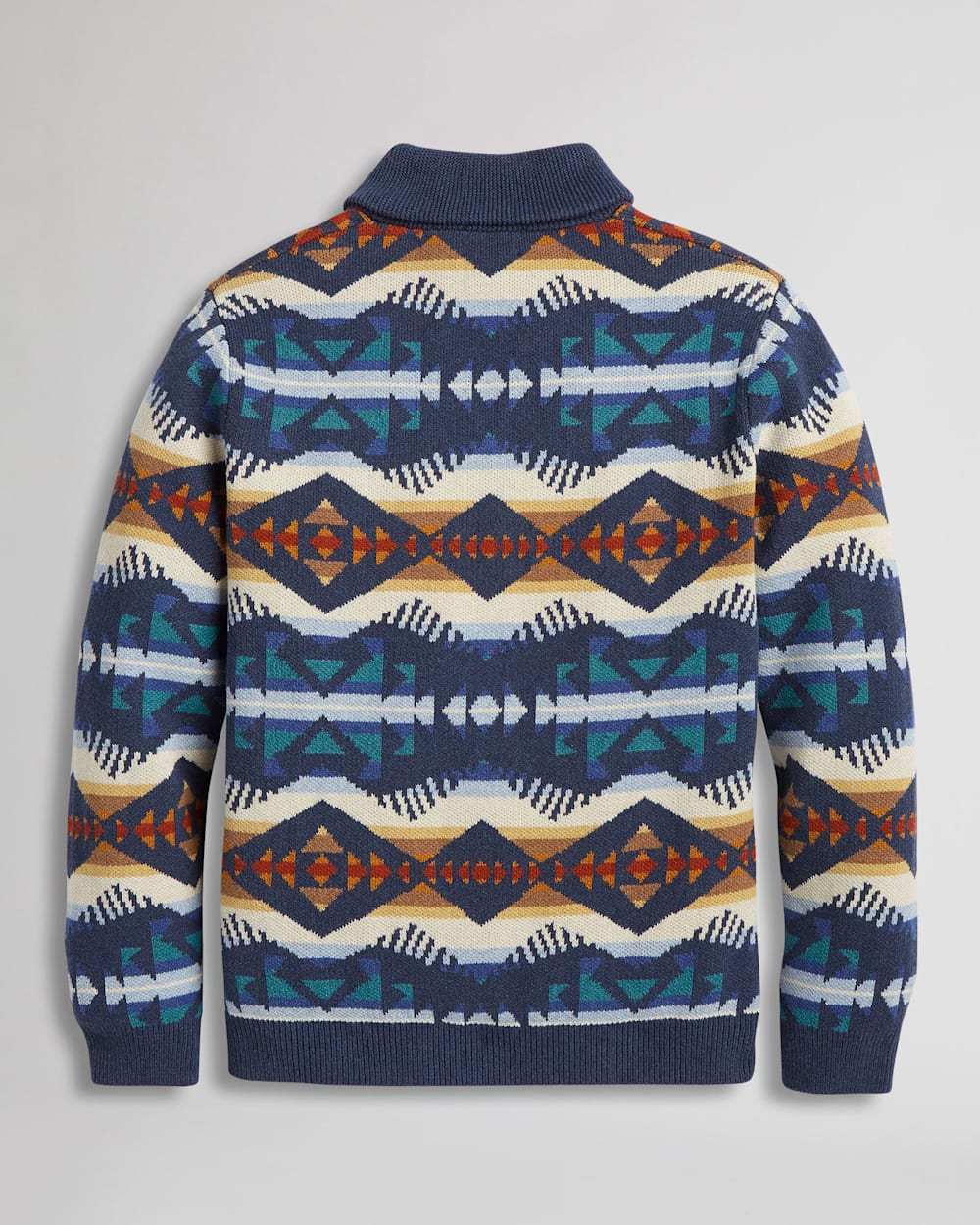 ALTERNATE VIEW OF MEN'S LOS LUNAS COTTON CARDIGAN IN NAVY HEATHER MULTI image number 7