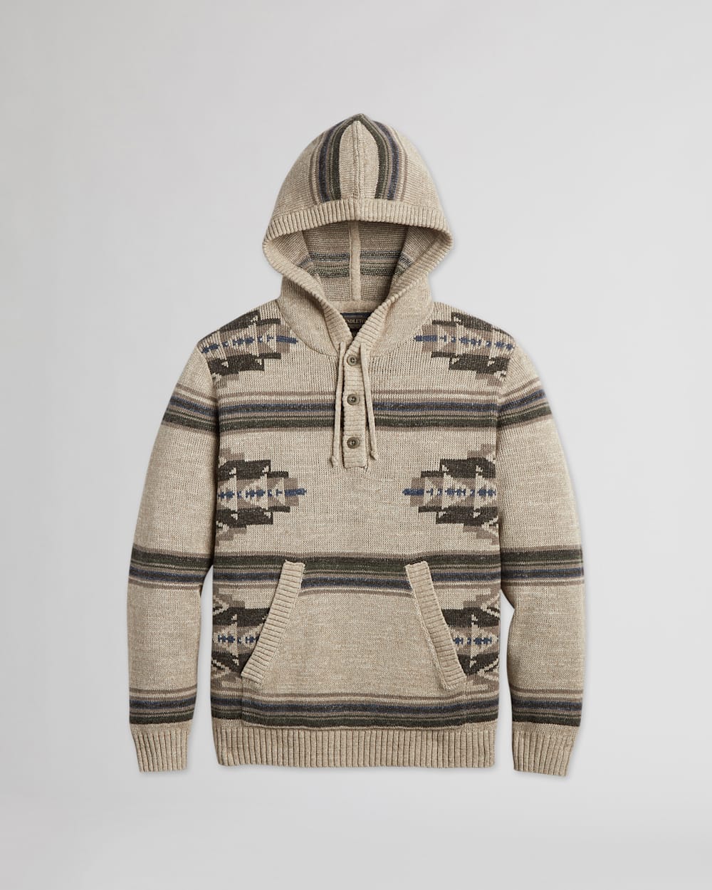 ALTERNATE VIEW OF MEN'S COTTON SWEATER HOODIE IN OATMEAL MIX image number 6