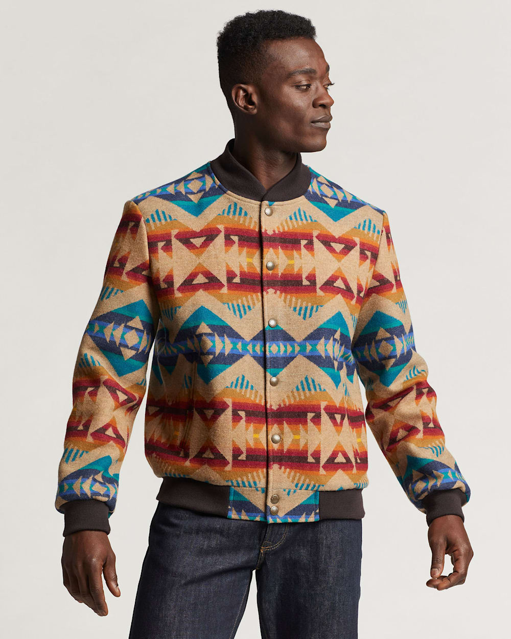 Snap front bomber jacket sales