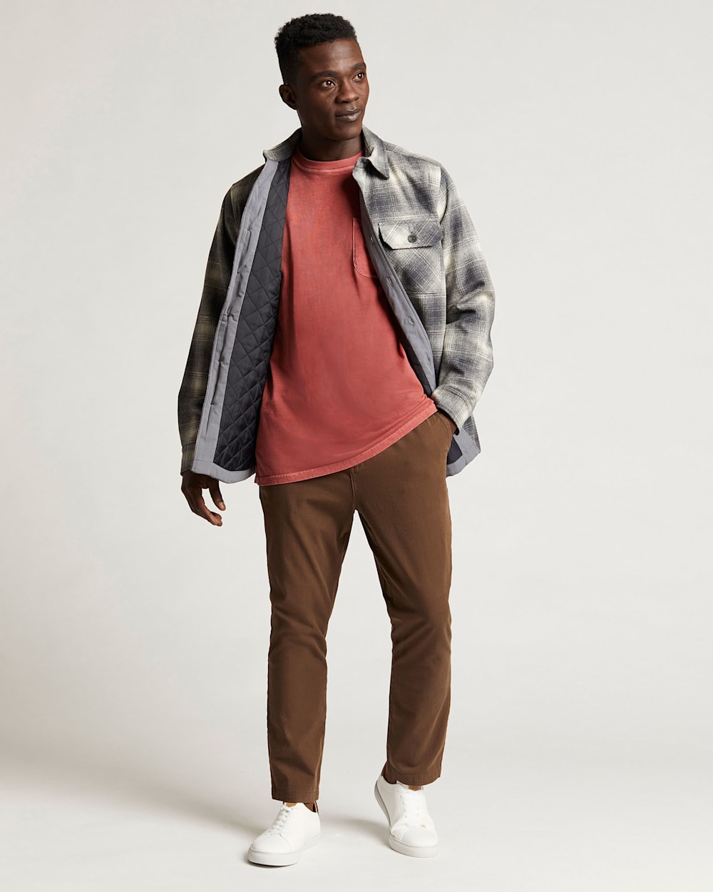Men s Plaid Quilted Shirt Jacket